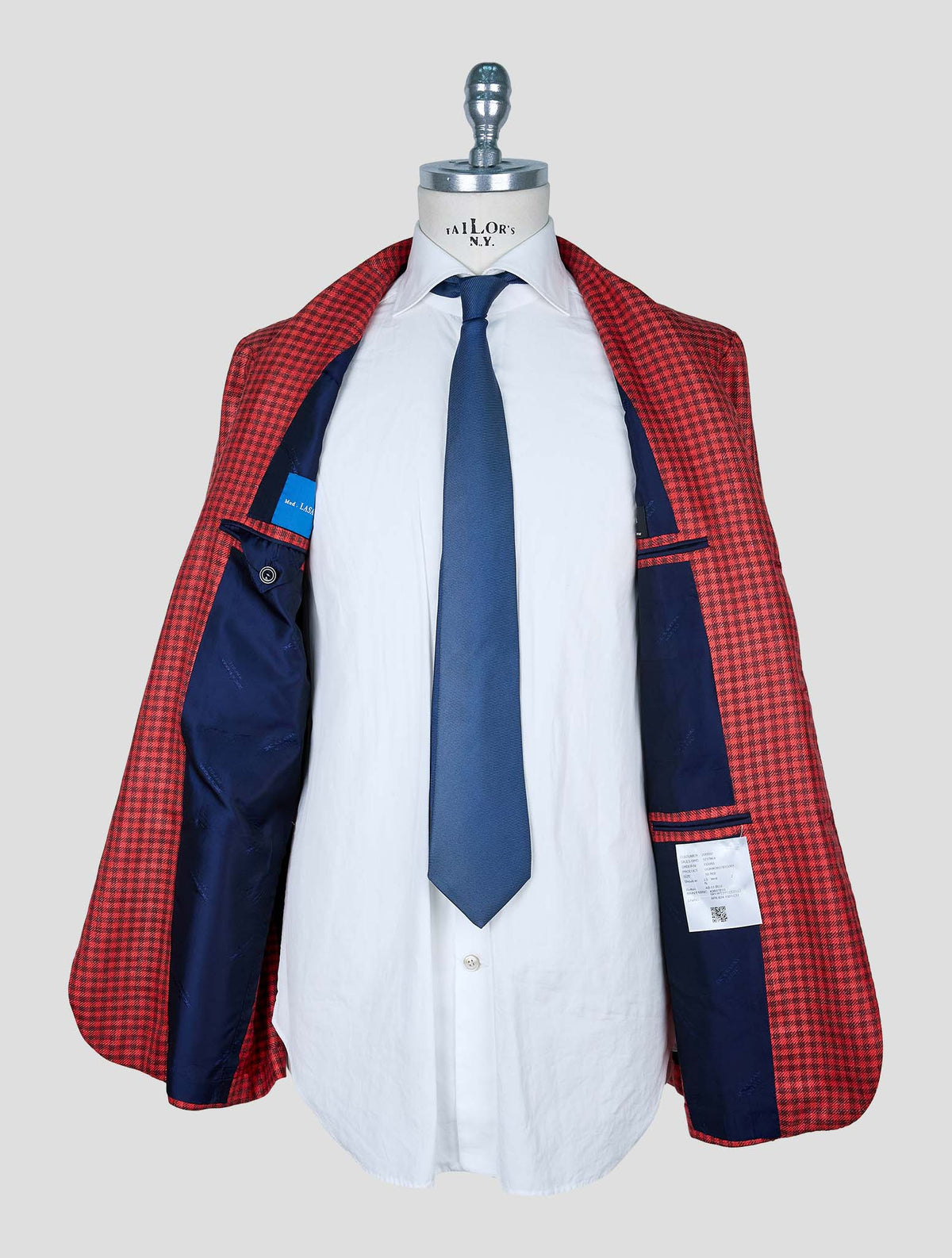 Kiton Red Cashmere Silk Linen Blazer