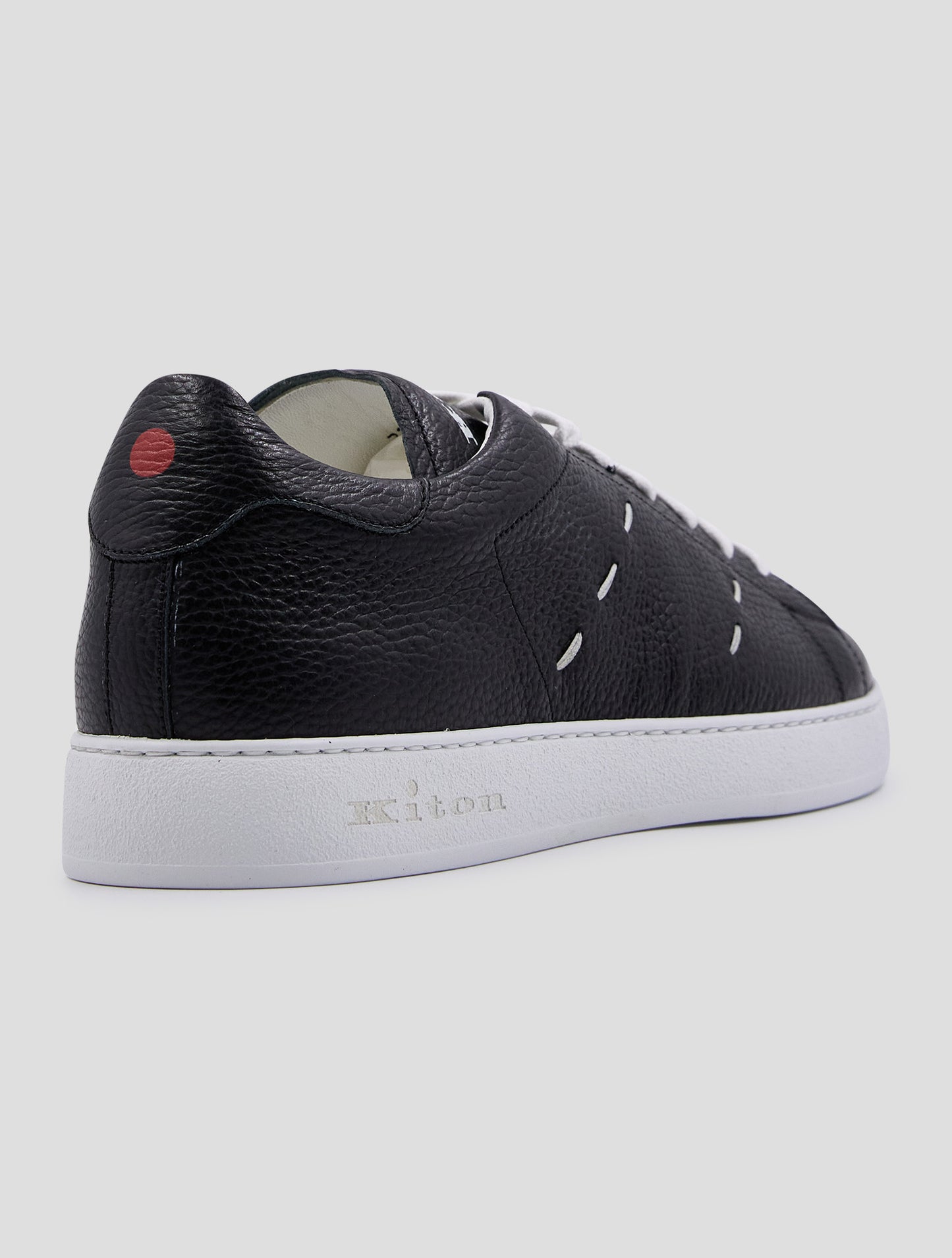 Kiton Black Leather Sneakers