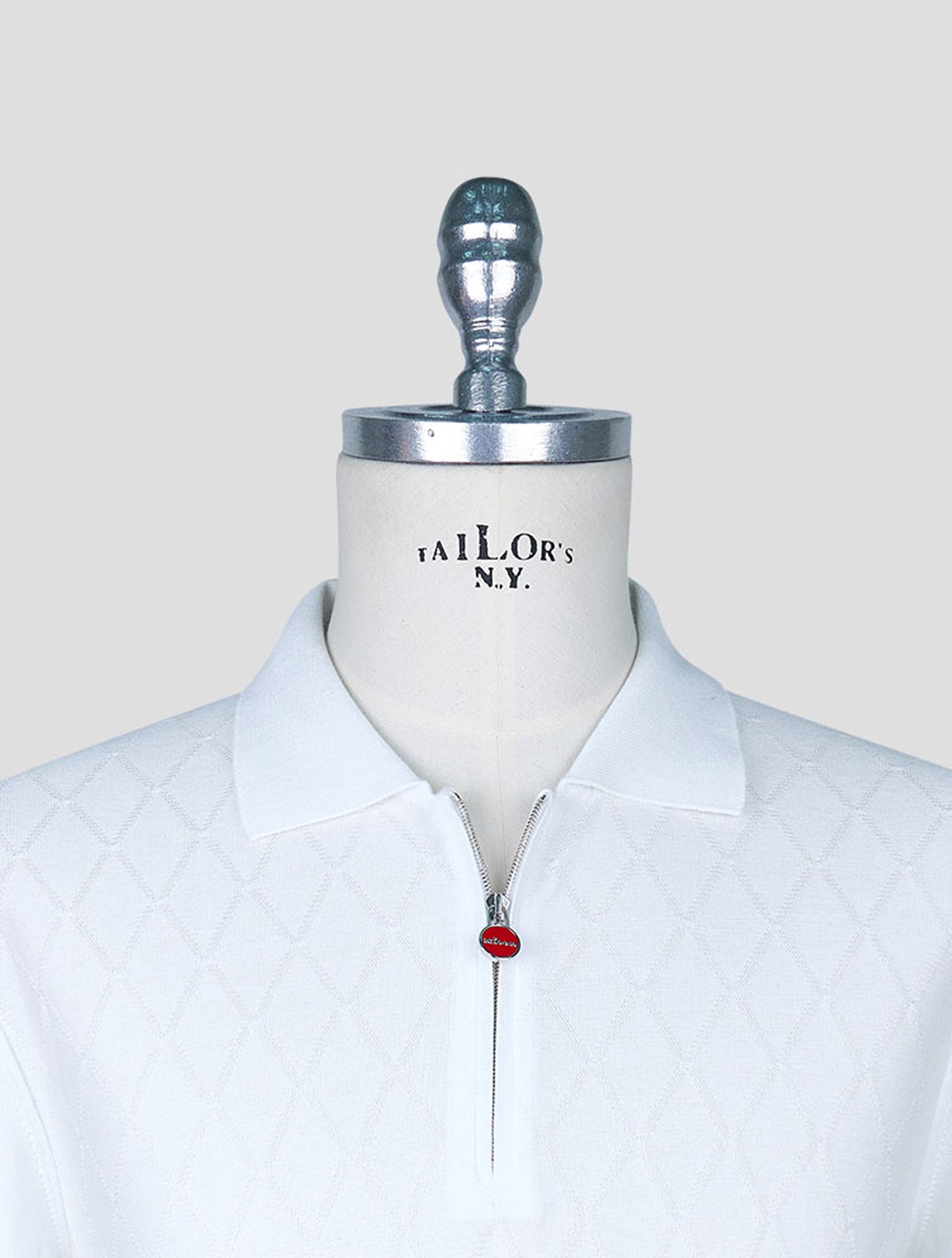 Kiton White Cotton Polo