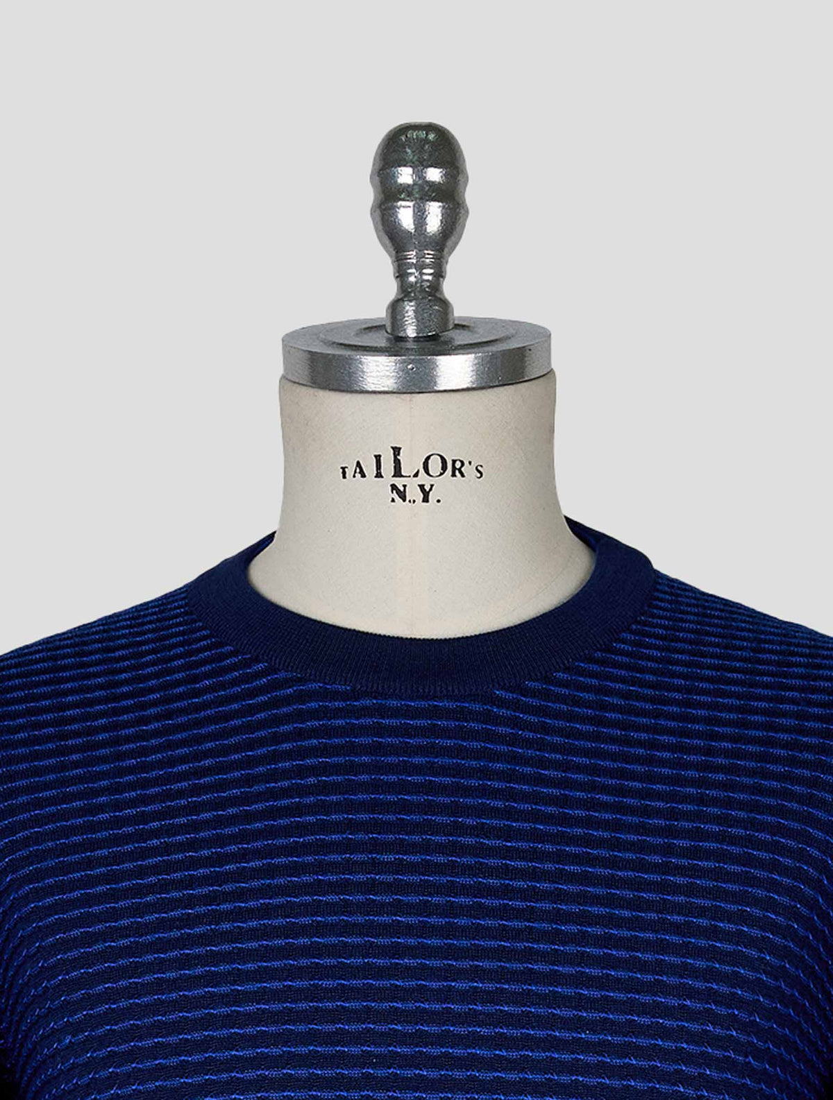 Kiton Blue Cashmere Silk Sweater Crewneck