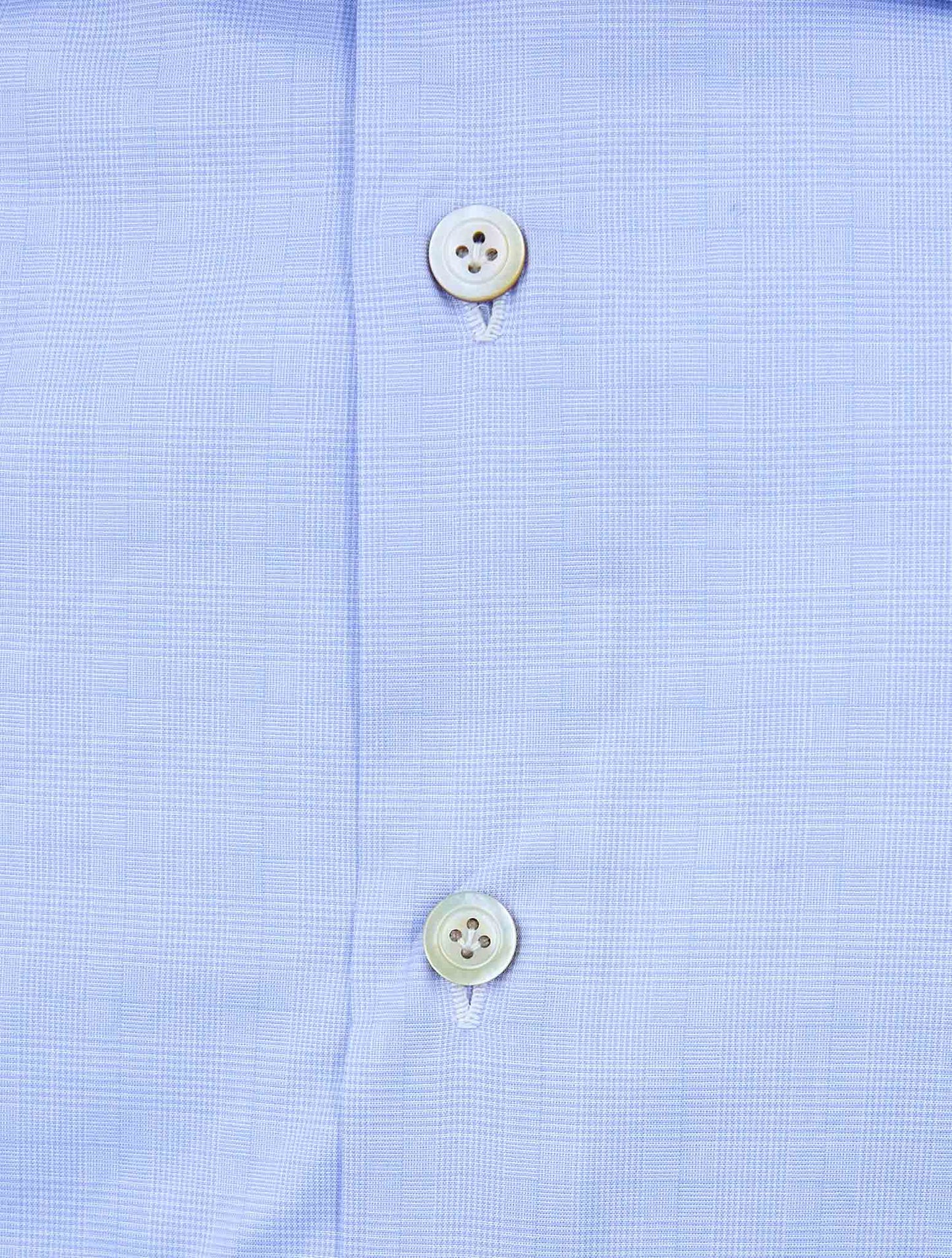 Kiton Light Blue White Cotton Shirt