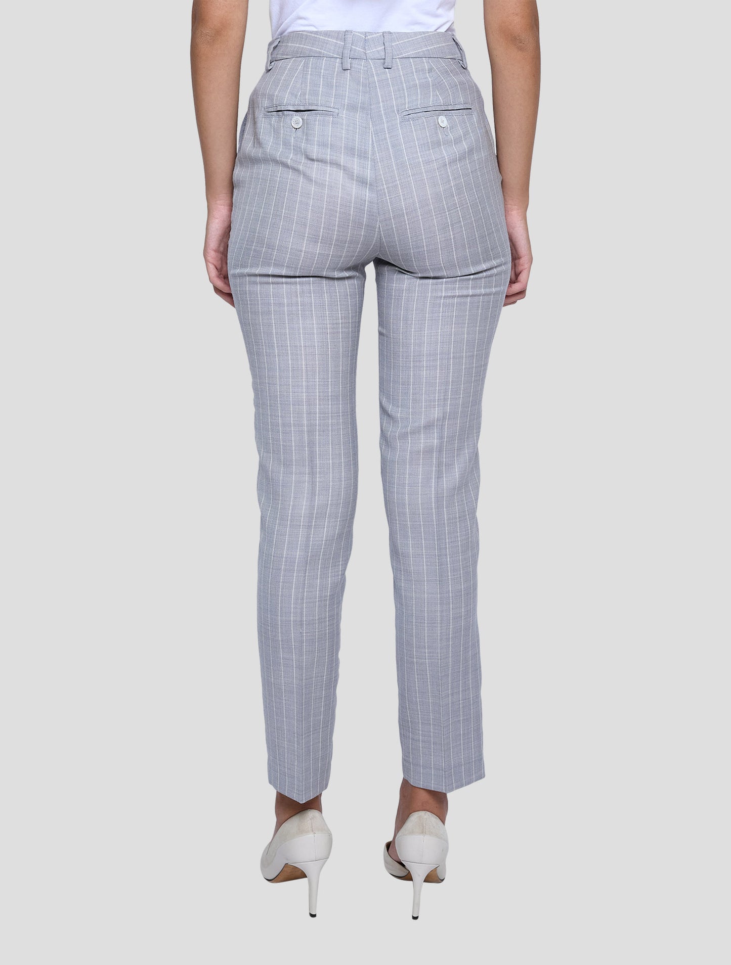 Kiton Gray White Wool Pants Women