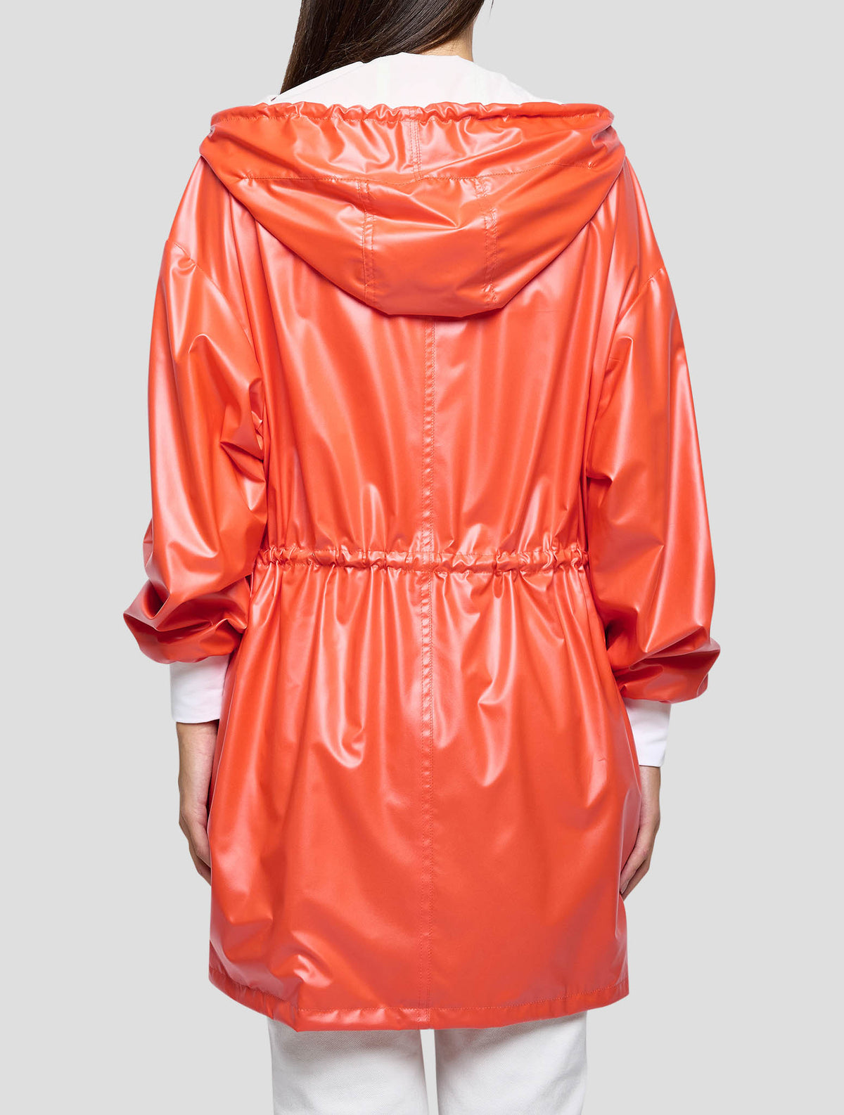 Kiton Orange White Pl Reverse Overcoat Women