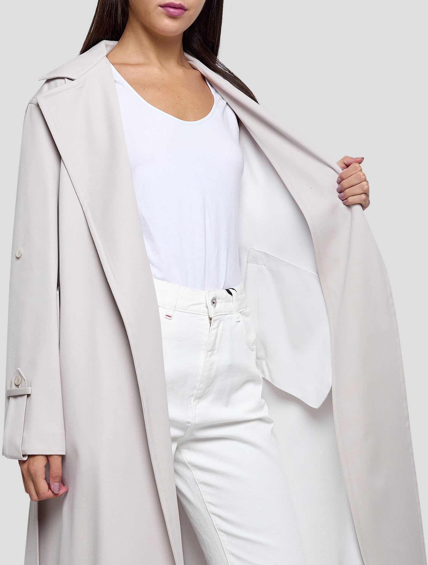 Kiton Gray Virgin Wool Overcoat Women