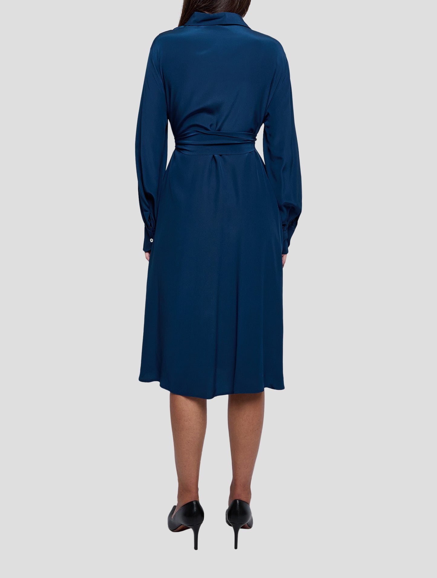 Kiton Blue Silk Dress Women