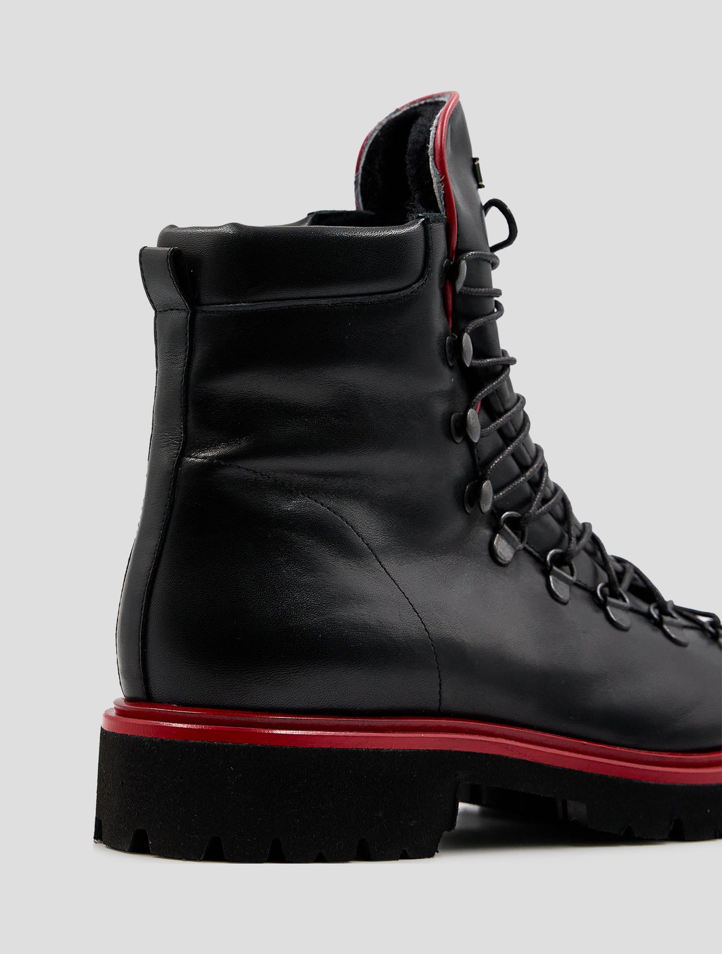 Kiton Black Leather Shearling Boots Women
