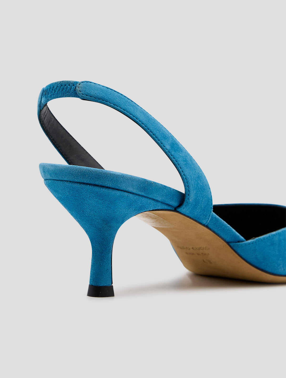 Kiton Light Blue Leather Suede Slingback Women