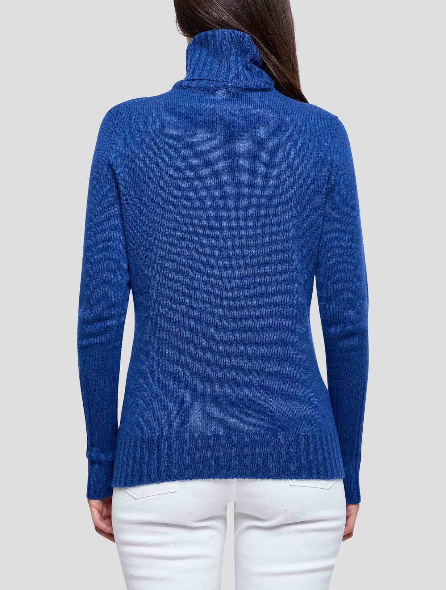 Kiton Blue Cashmere Sweater Turtleneck Women