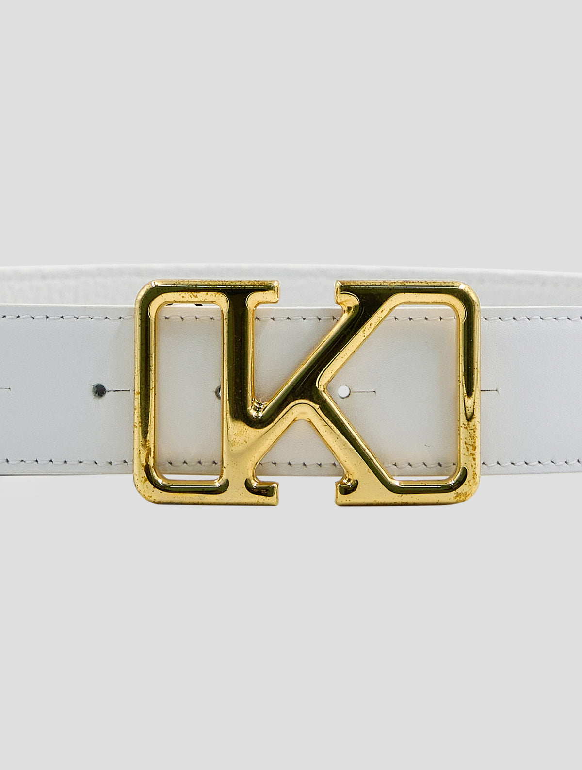 Kiton White Leather Calf Belt Women