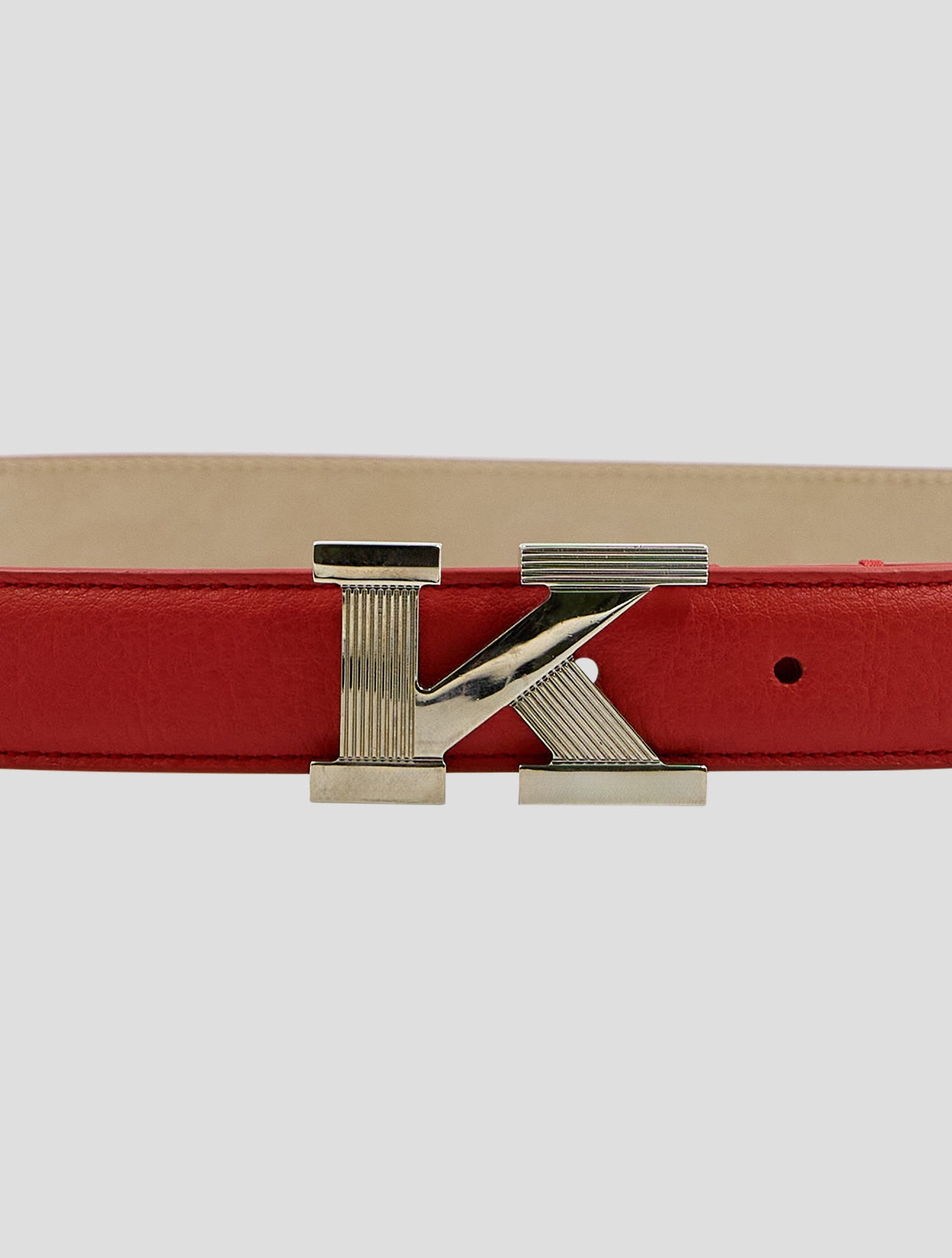 Kiton Red Leather Lamb Belt Women
