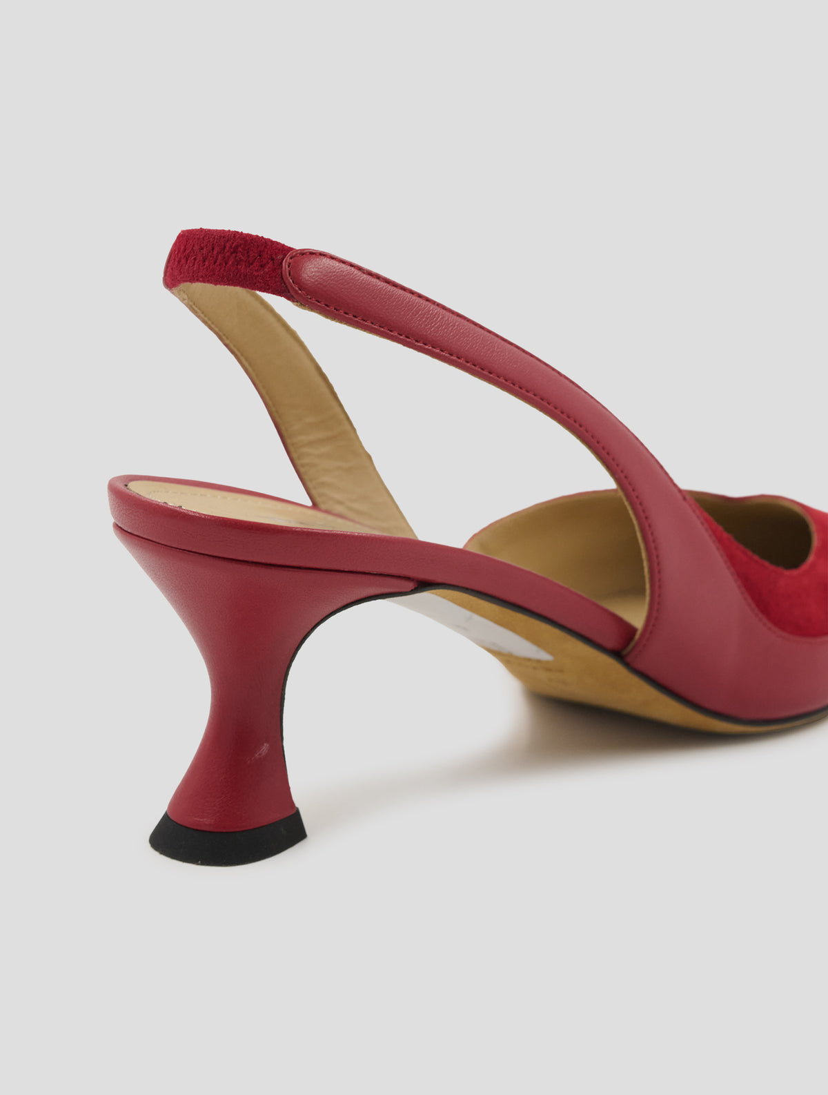 Kiton Red Leather Suede Leather Decollete