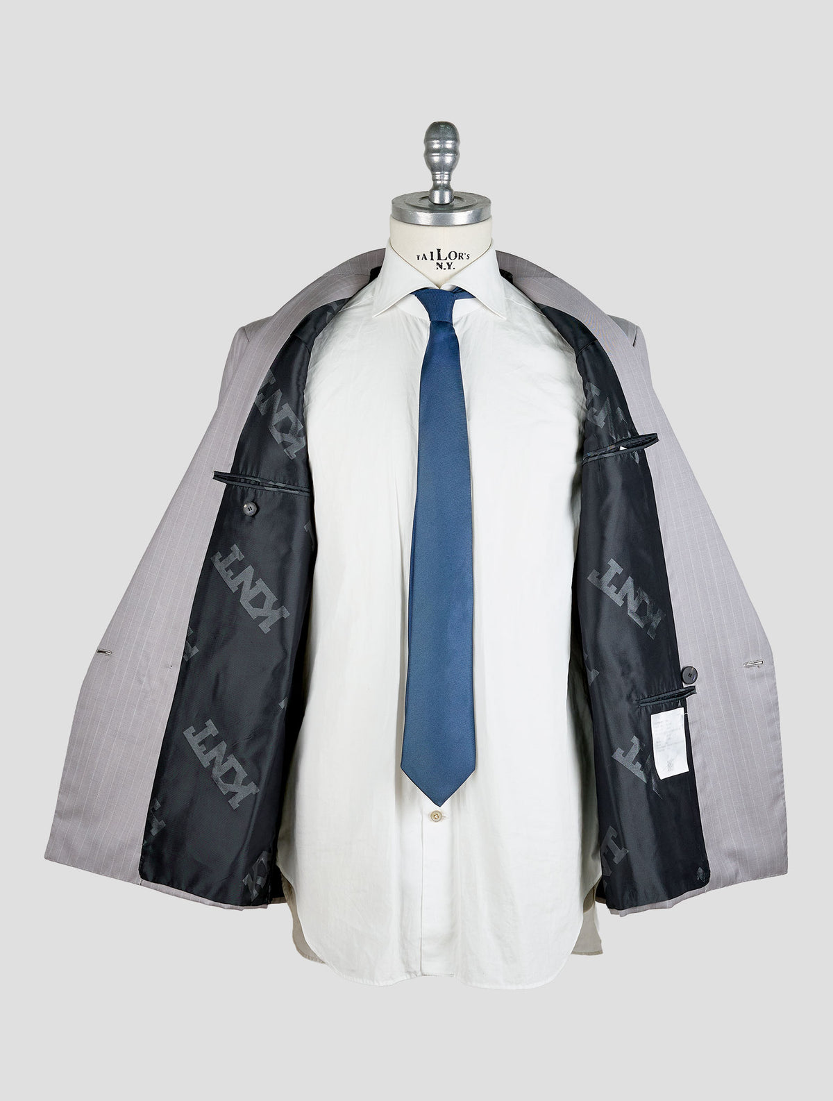 Kiton Knt Gray Virgin Wool Silk Suit
