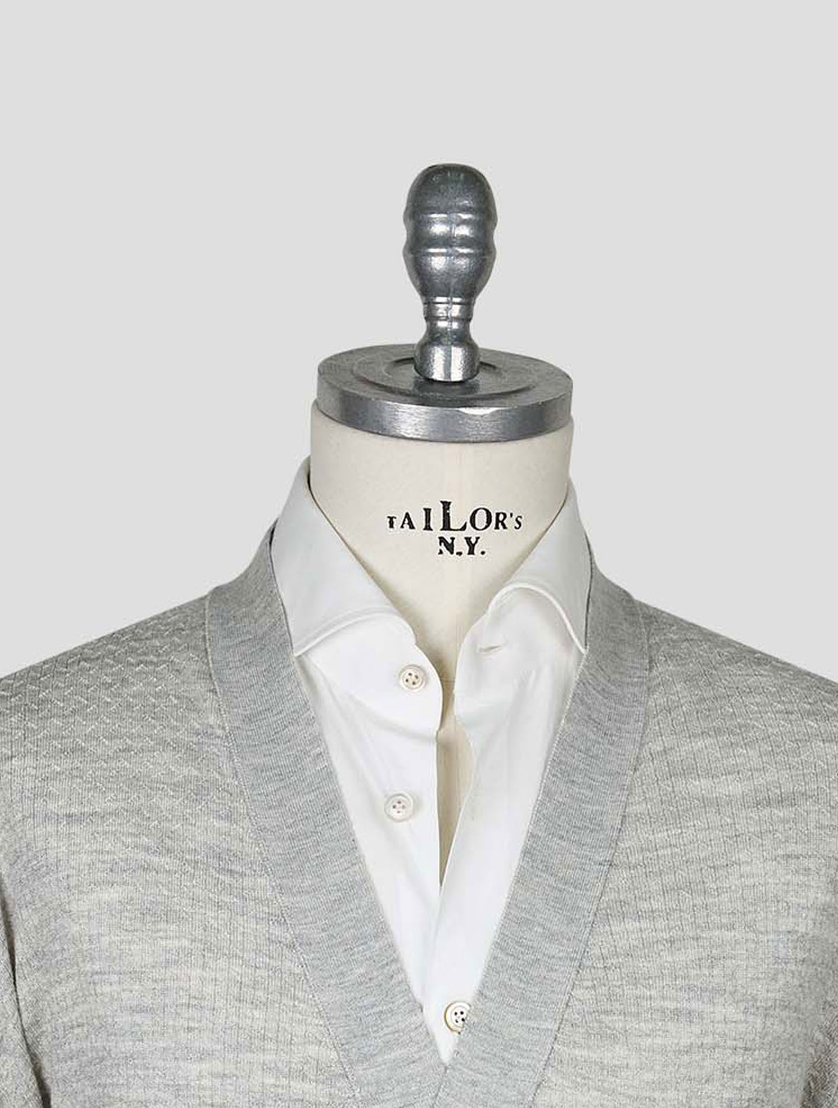 Kiton Knt Dark Gray Virgin Wool Silk Cardigan