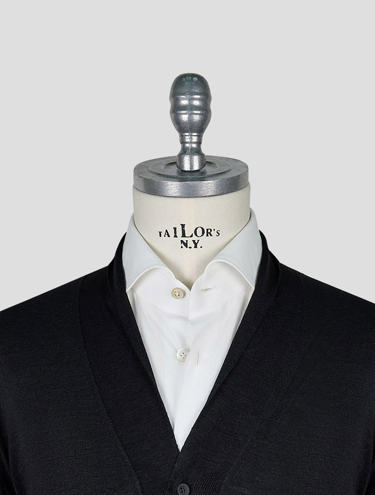 Kiton Knt Black Silk Cardigan