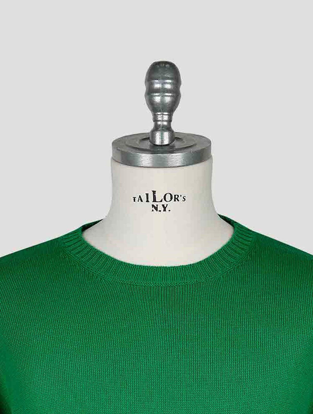 Kiton Knt Green Cotton Sweater Crewneck