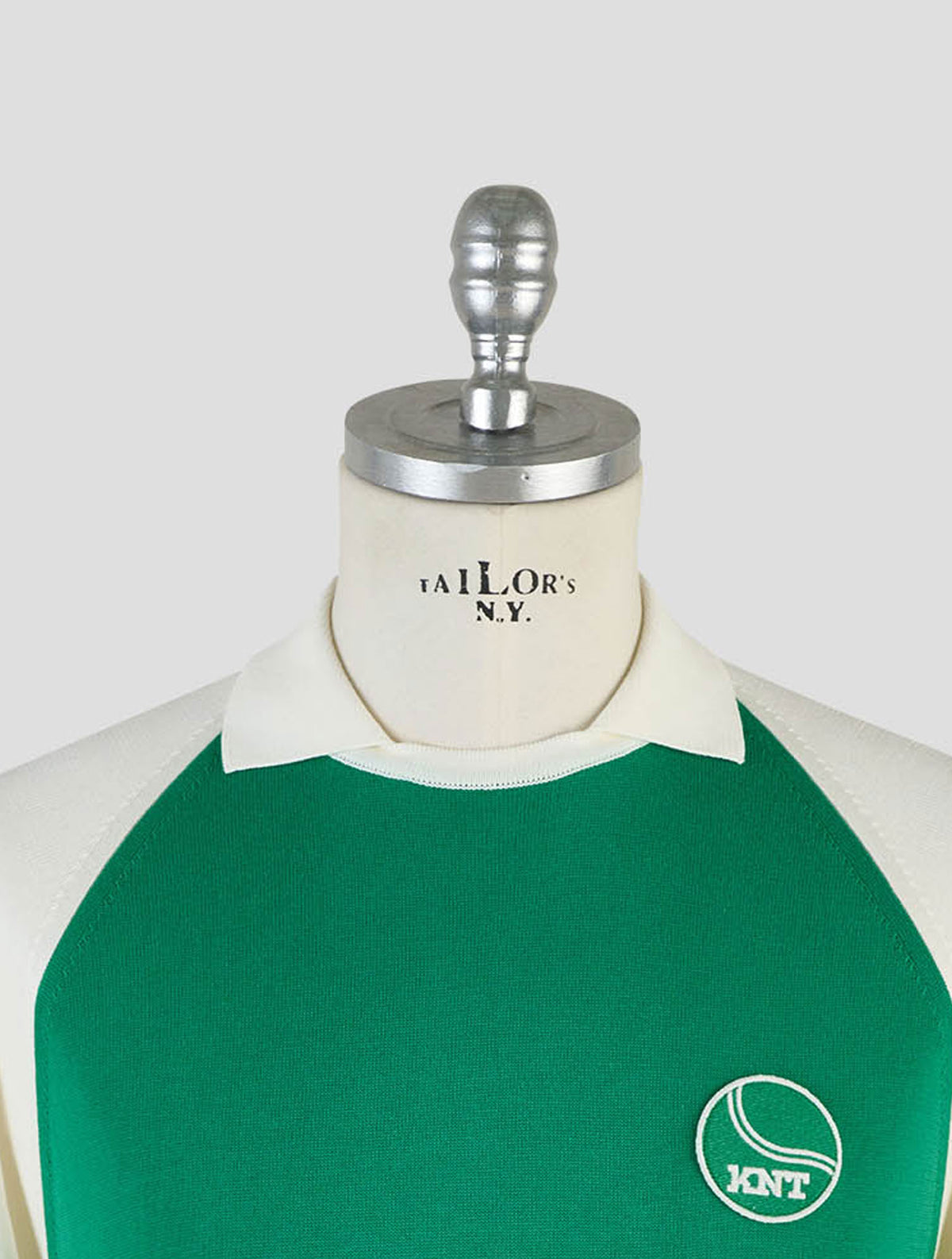 Kiton Knt Green White Cotton Polo