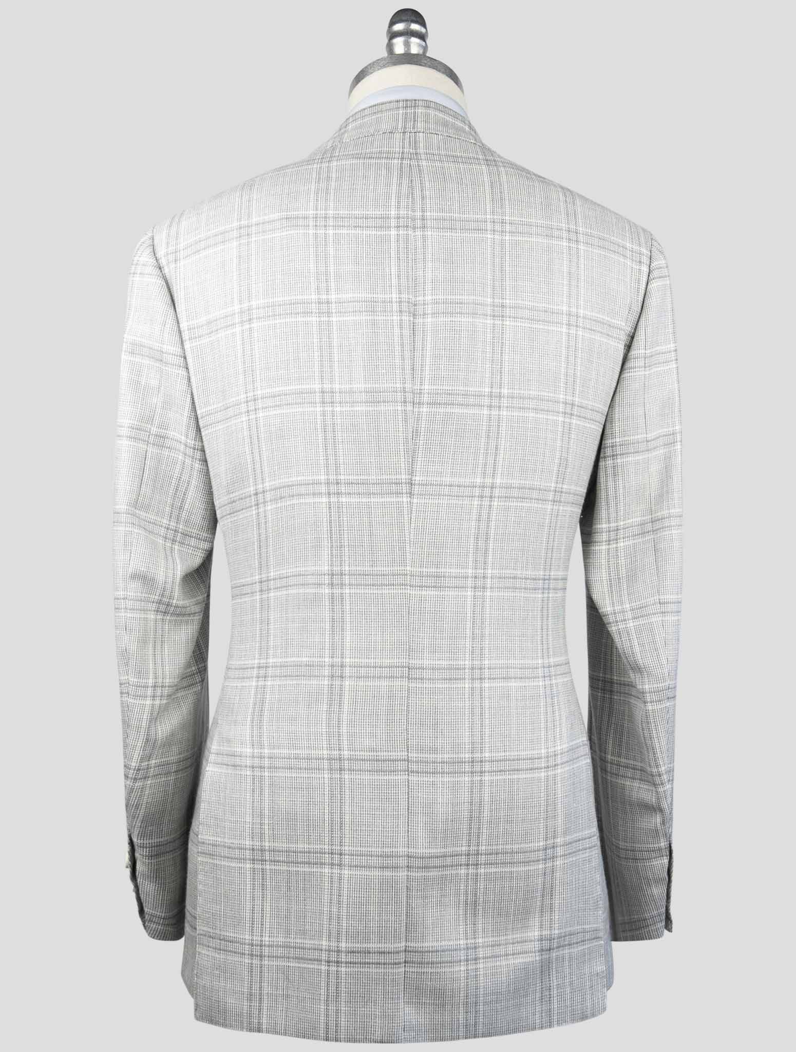 Kiton Light Gray Cashmere Virgin Wool Silk Linen Blazer
