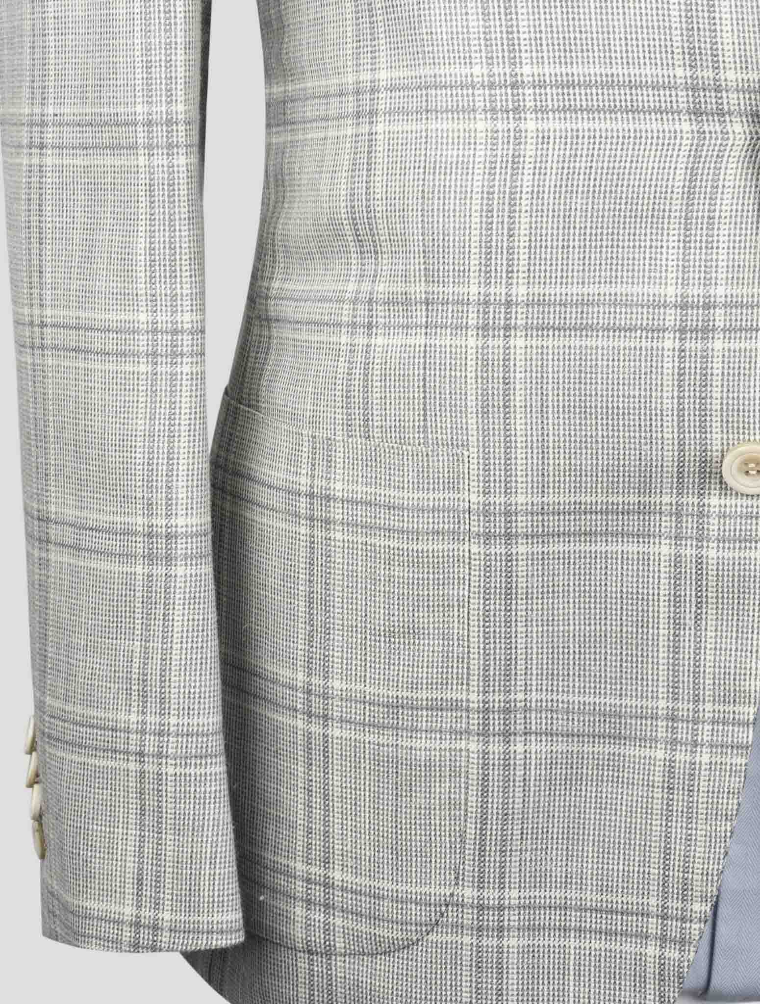Kiton Light Gray Cashmere Virgin Wool Silk Linen Blazer