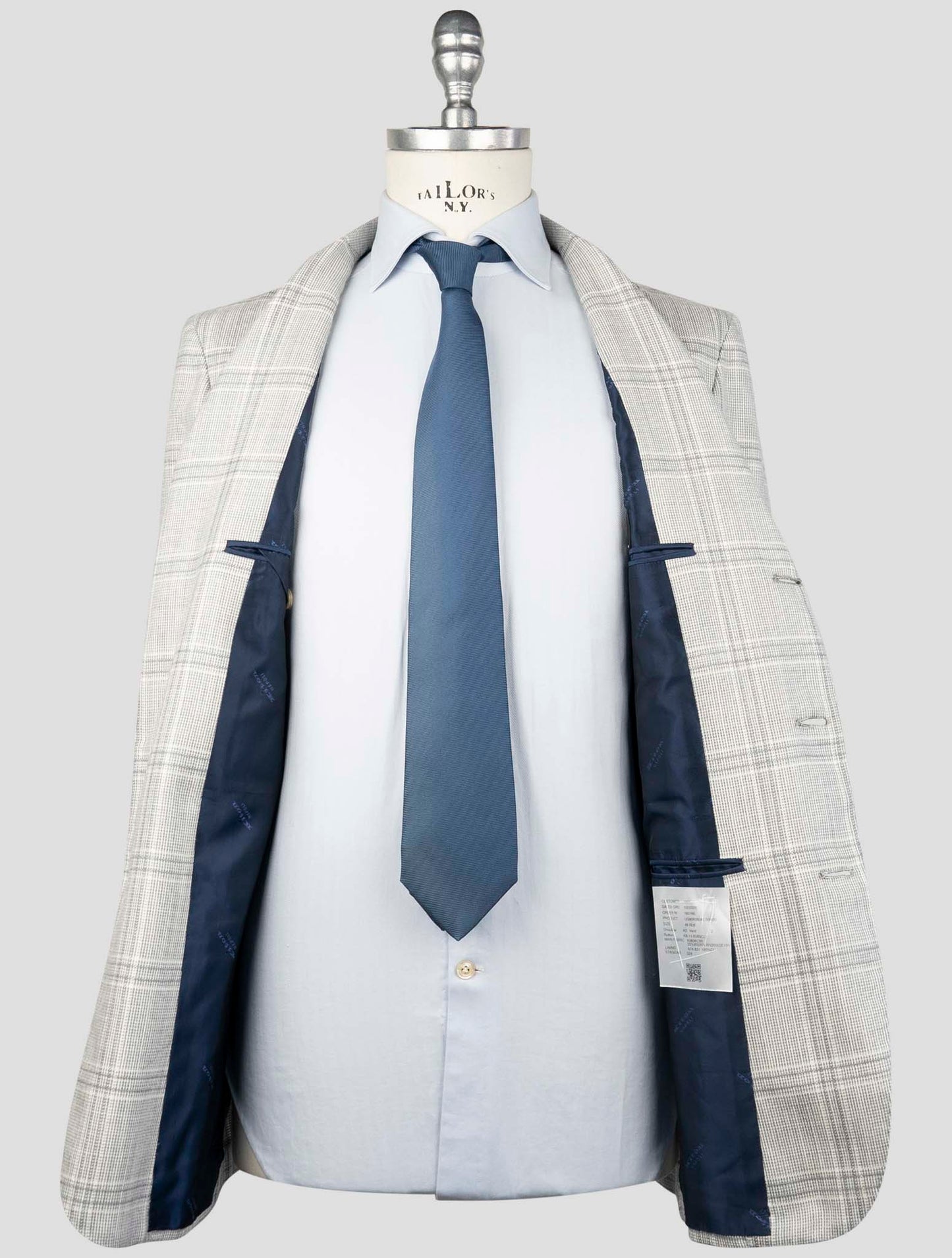 Kiton Light Gray Cashmere Virgin Wool Silk Linen Blazer