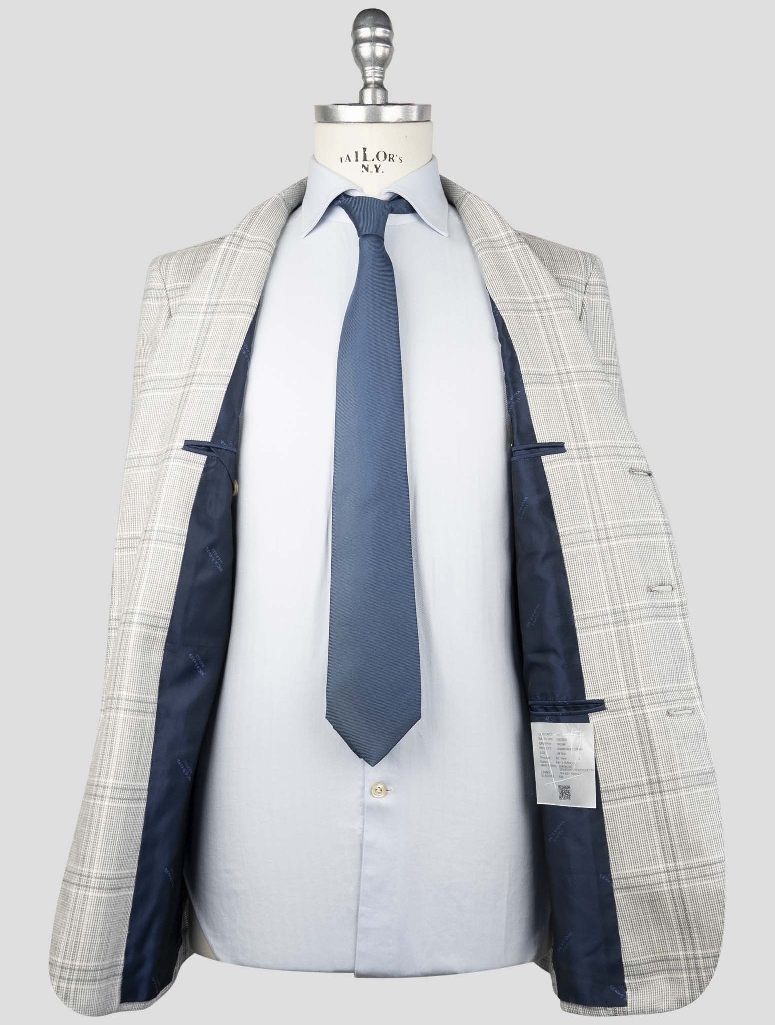 Kiton Light Gray Cashmere Virgin Wool Silk Linen Blazer