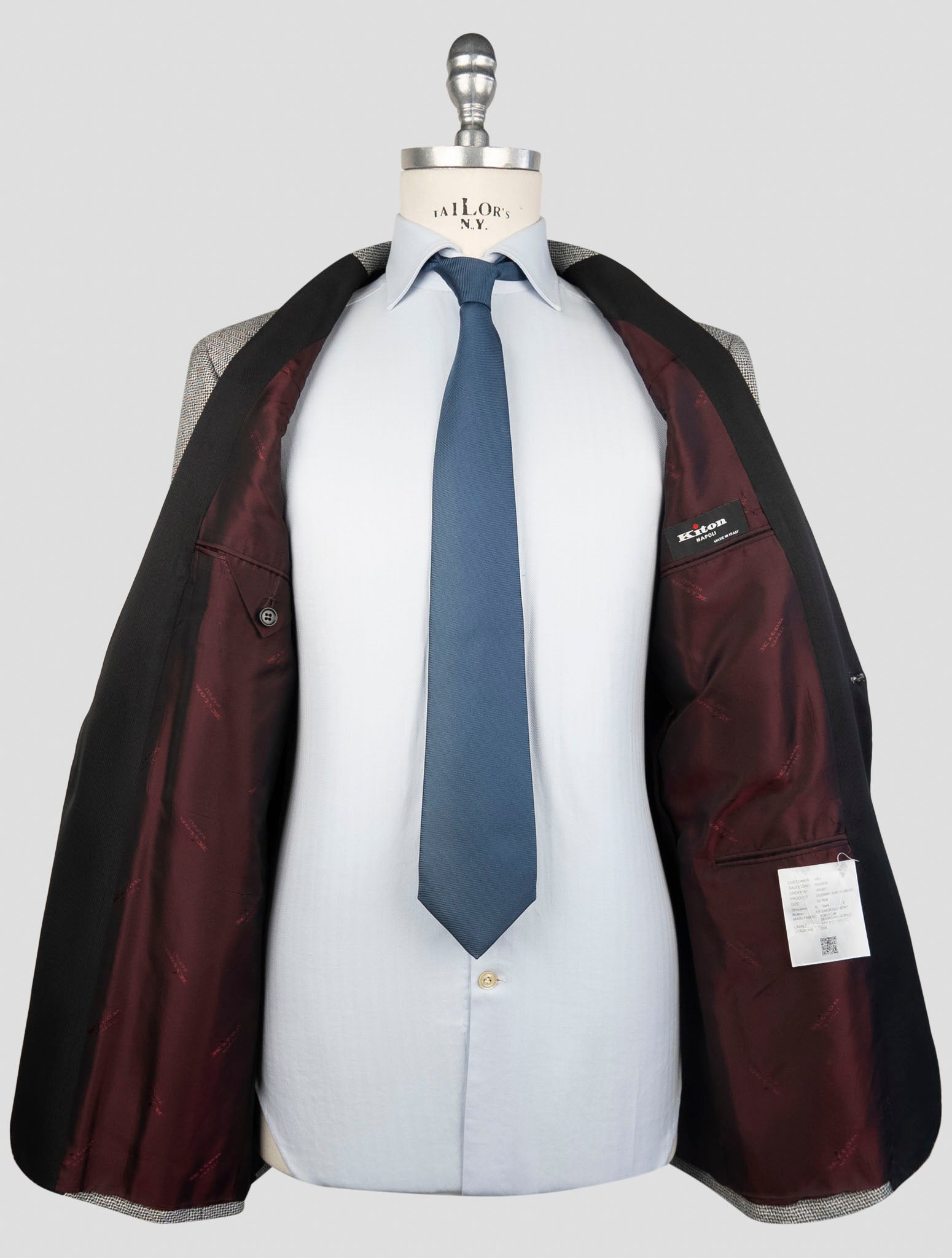 Kiton Gray Cashmere Silk Linen Blazer