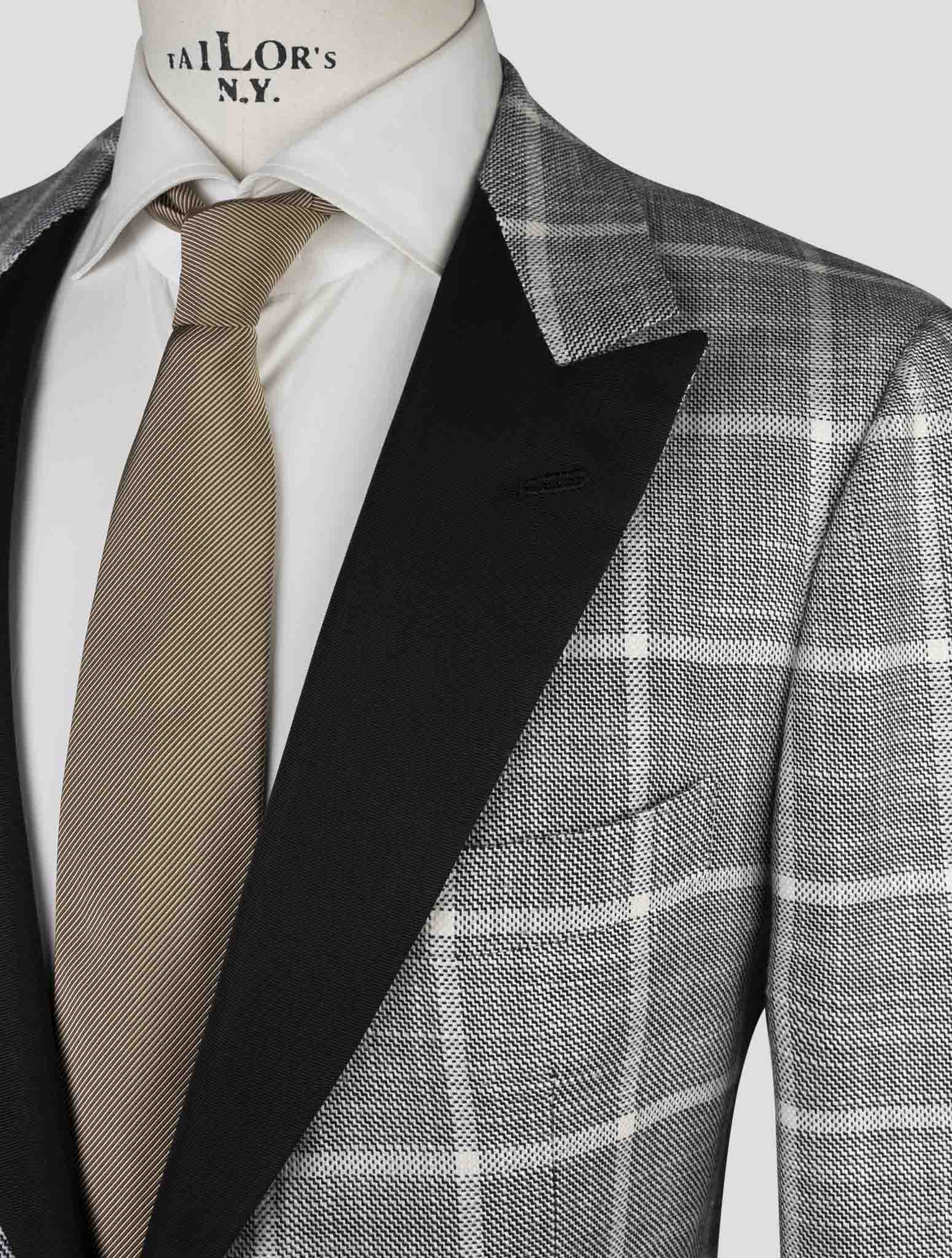 Kiton Gray Silk Cashmere Smoking Blazer