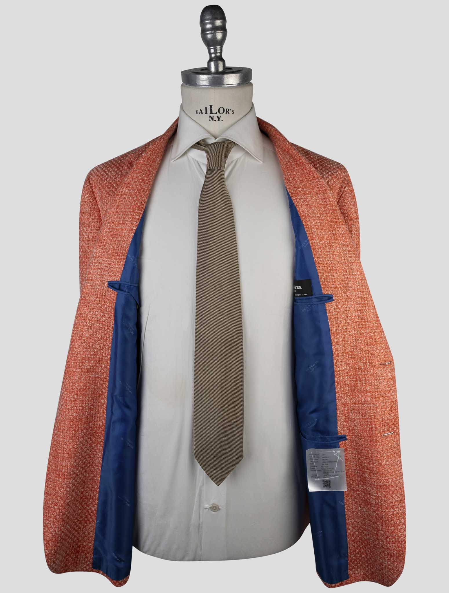 Kiton Orange Cashmere Wool Cotton Silk Linen Blazer