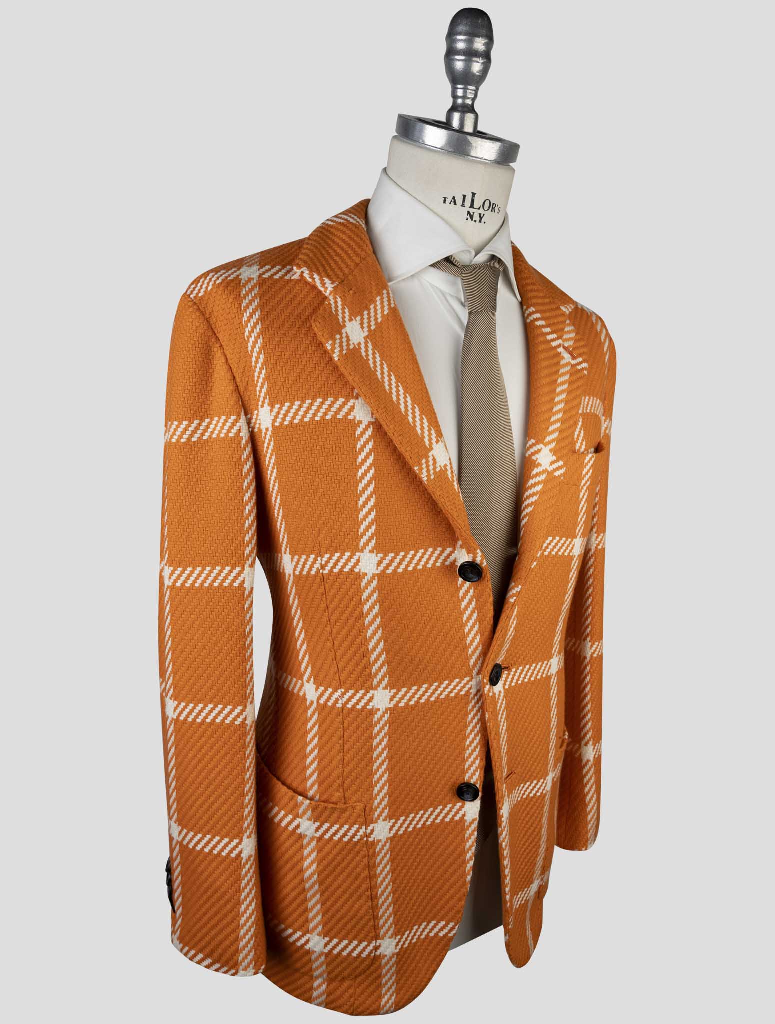 Kiton Orange White Cashmere Blazer