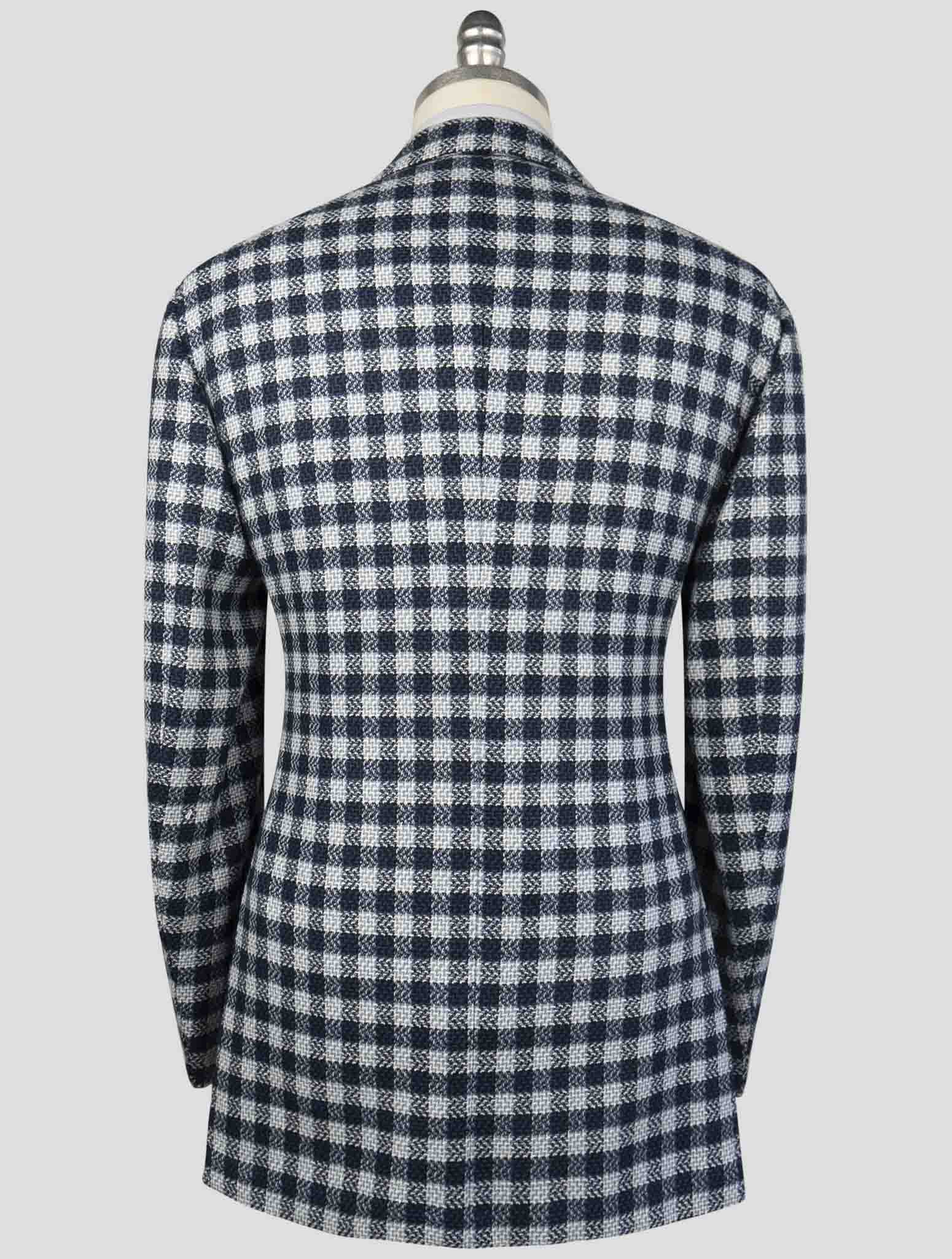 Kiton Blue White Cashmere Blazer