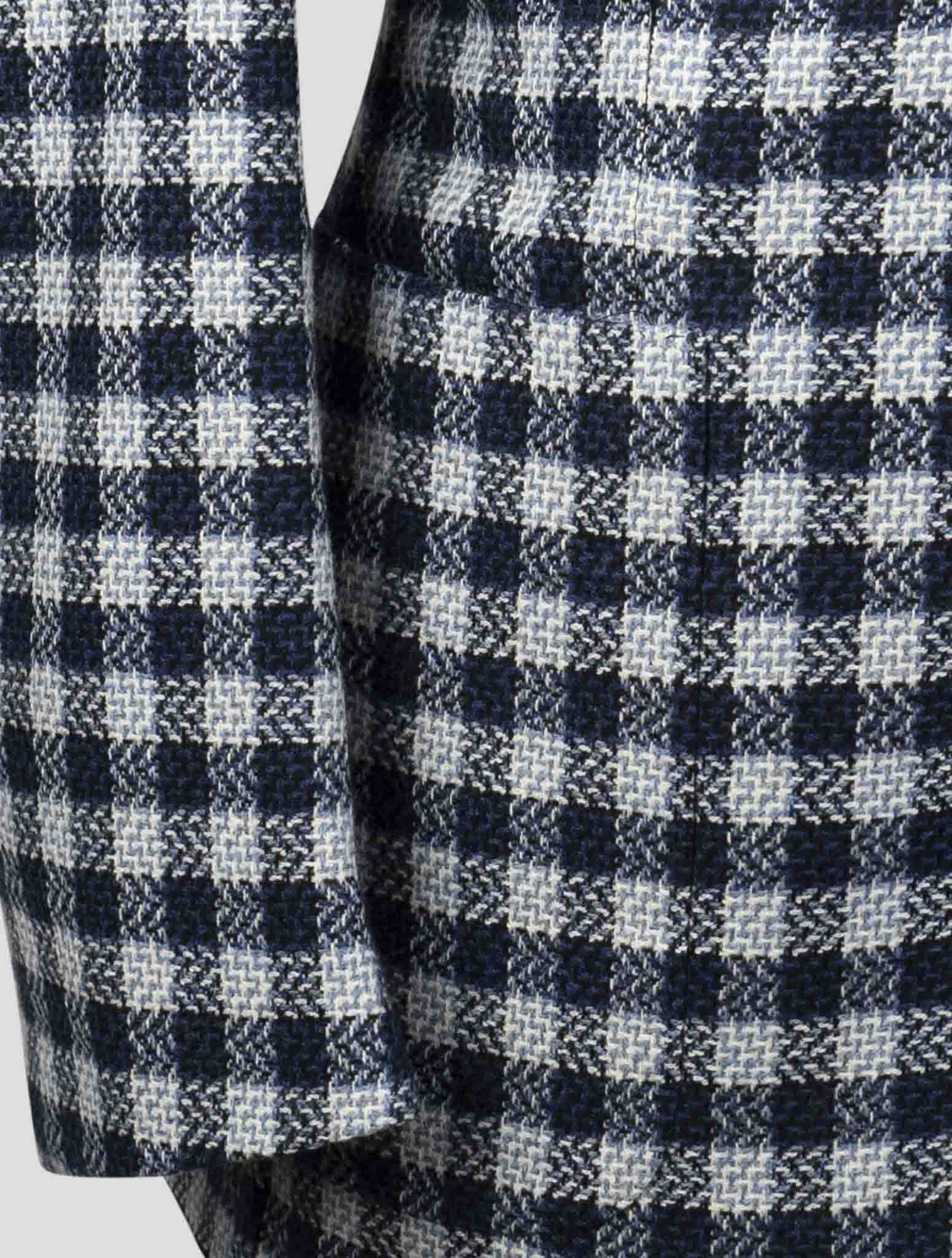 Kiton Blue White Cashmere Blazer