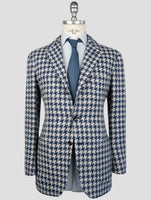 Kiton Blue White Cashmere Blazer