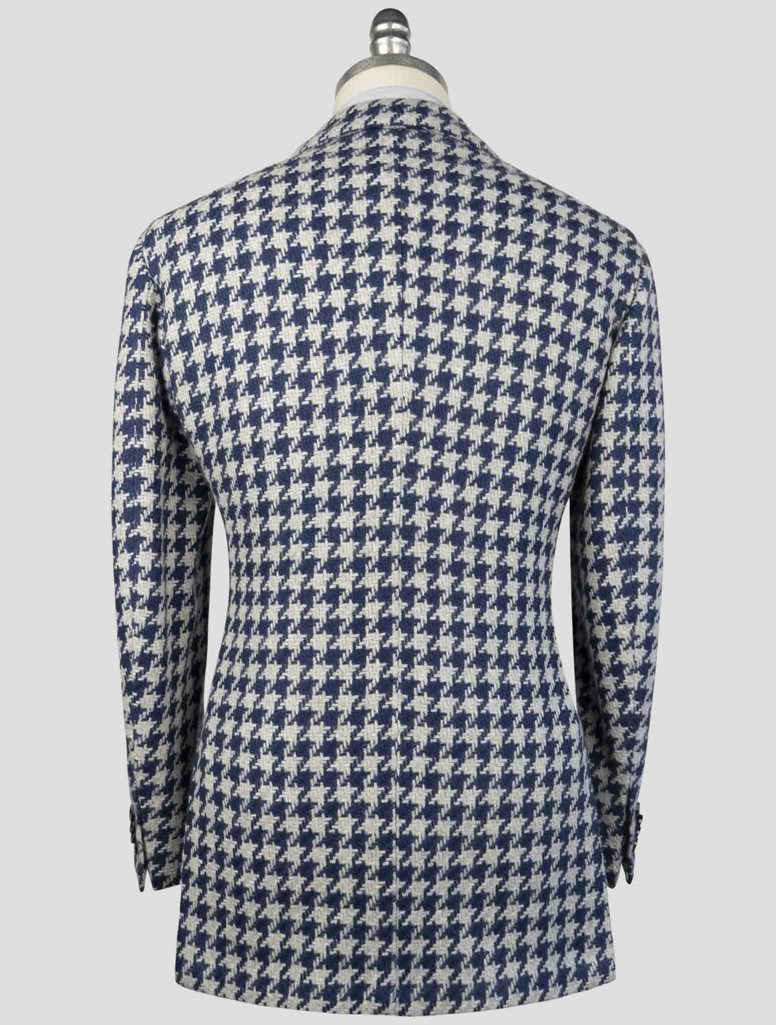 Kiton Blue White Cashmere Blazer