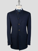 Kiton Blue Virgin Wool Ea Blazer