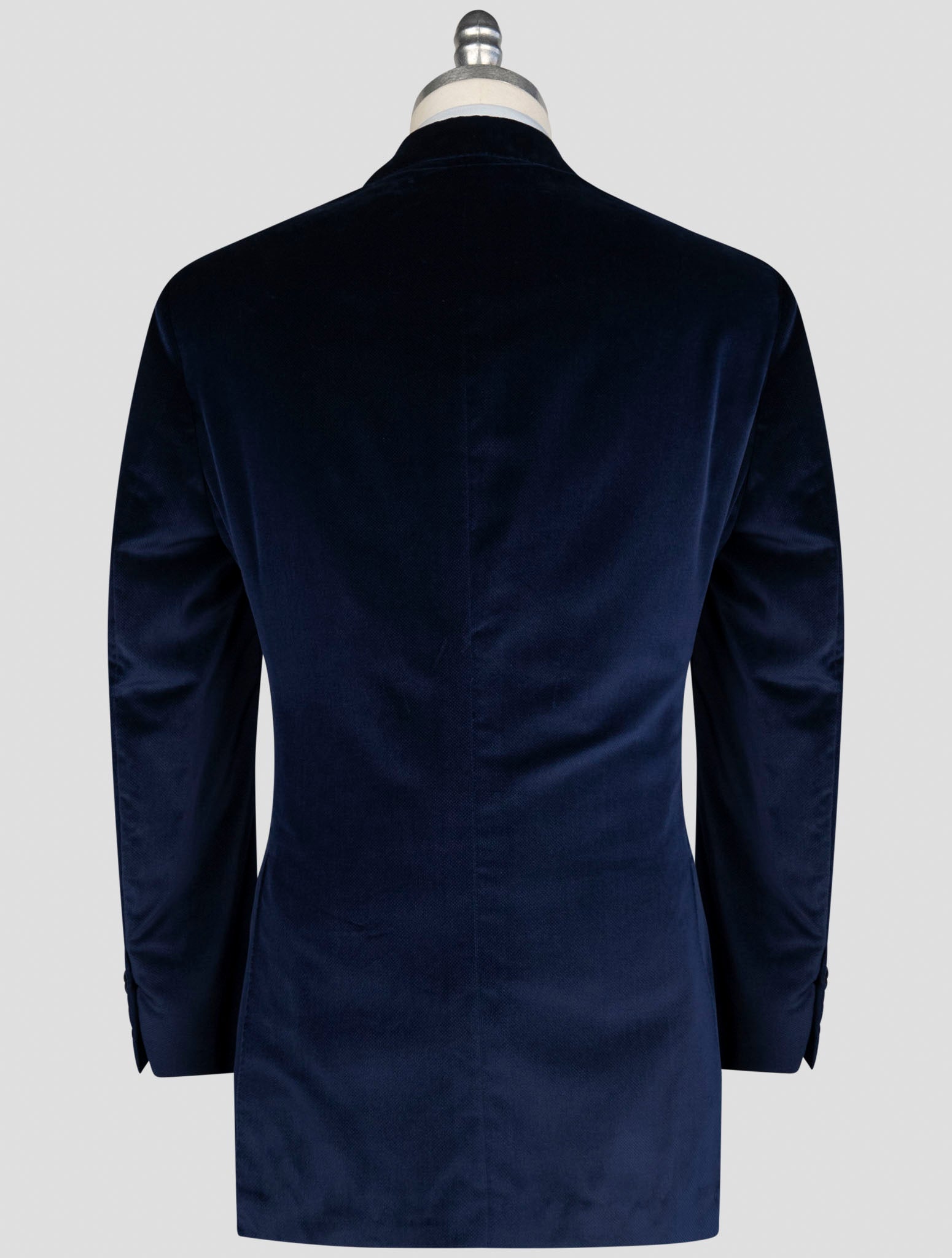 Kiton Blue Cotton Blazer Smoking