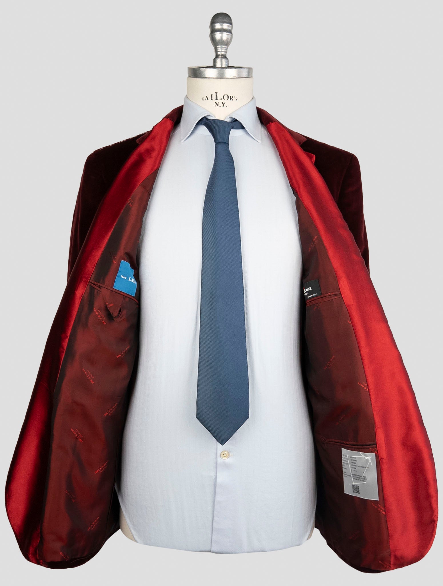 Kiton Burgundy Cotton Velvet Blazer