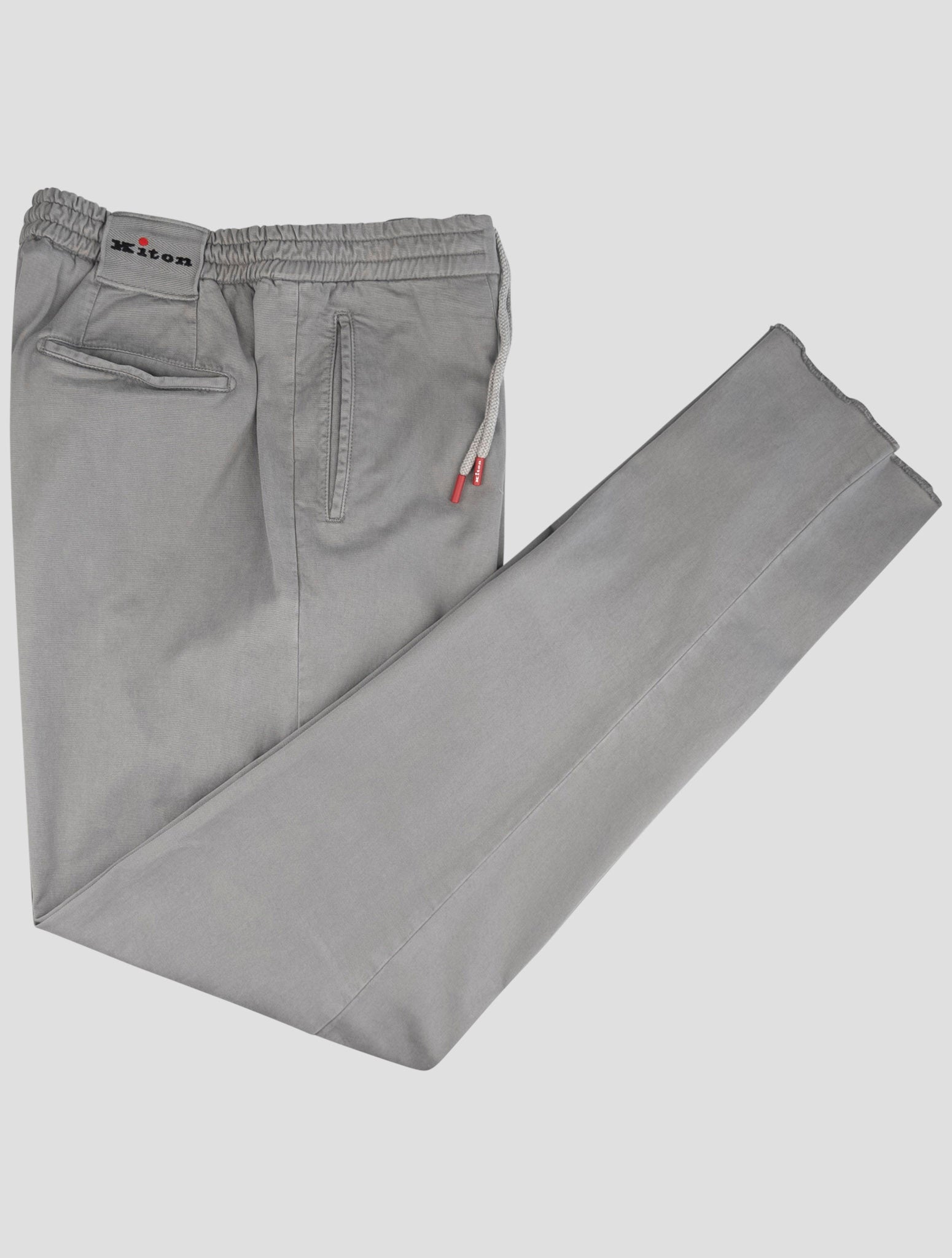 Kiton Gray Lyocell Cotton Ea Pants
