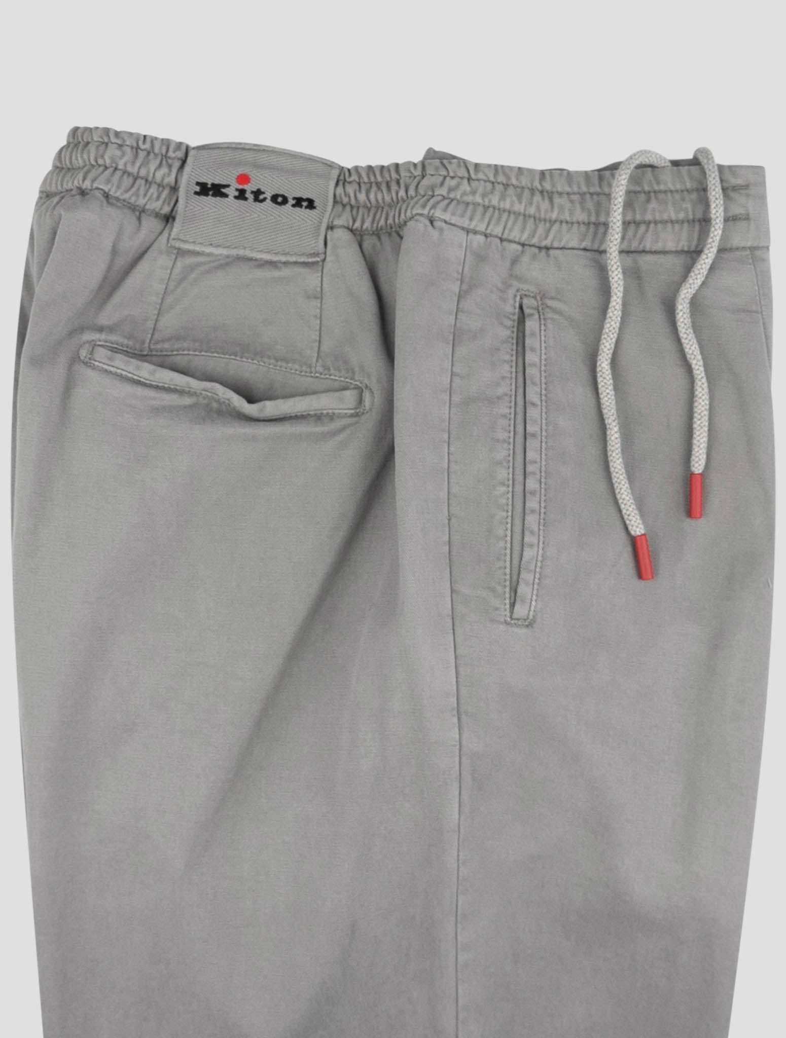 Kiton Gray Lyocell Cotton Ea Pants