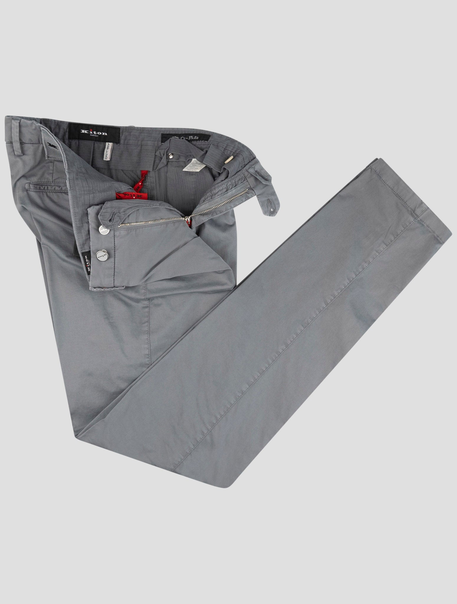 Kiton Gray Cotton Ea Pants