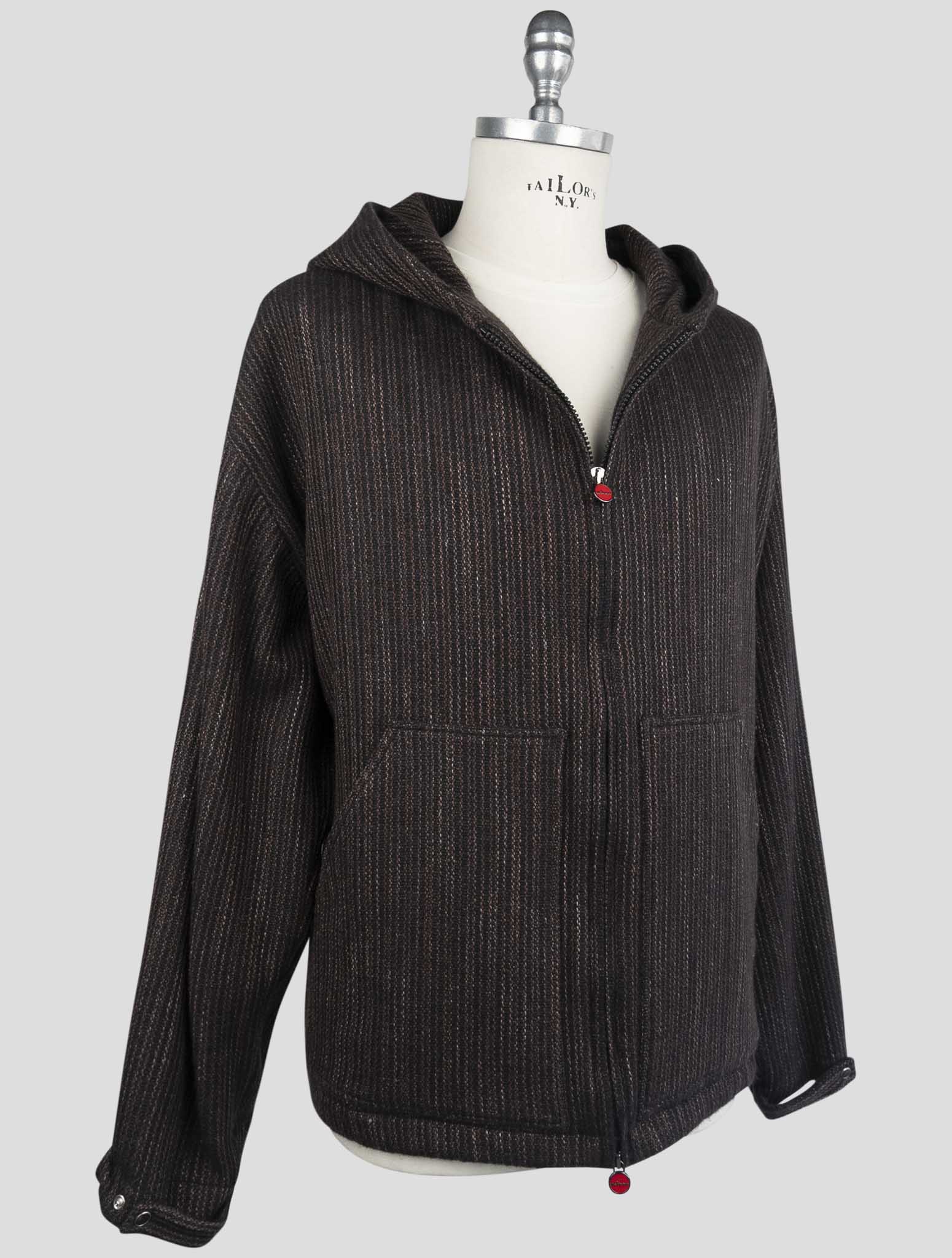 Kiton Brown Cashmere Virgin wool Silk Linen Sweater