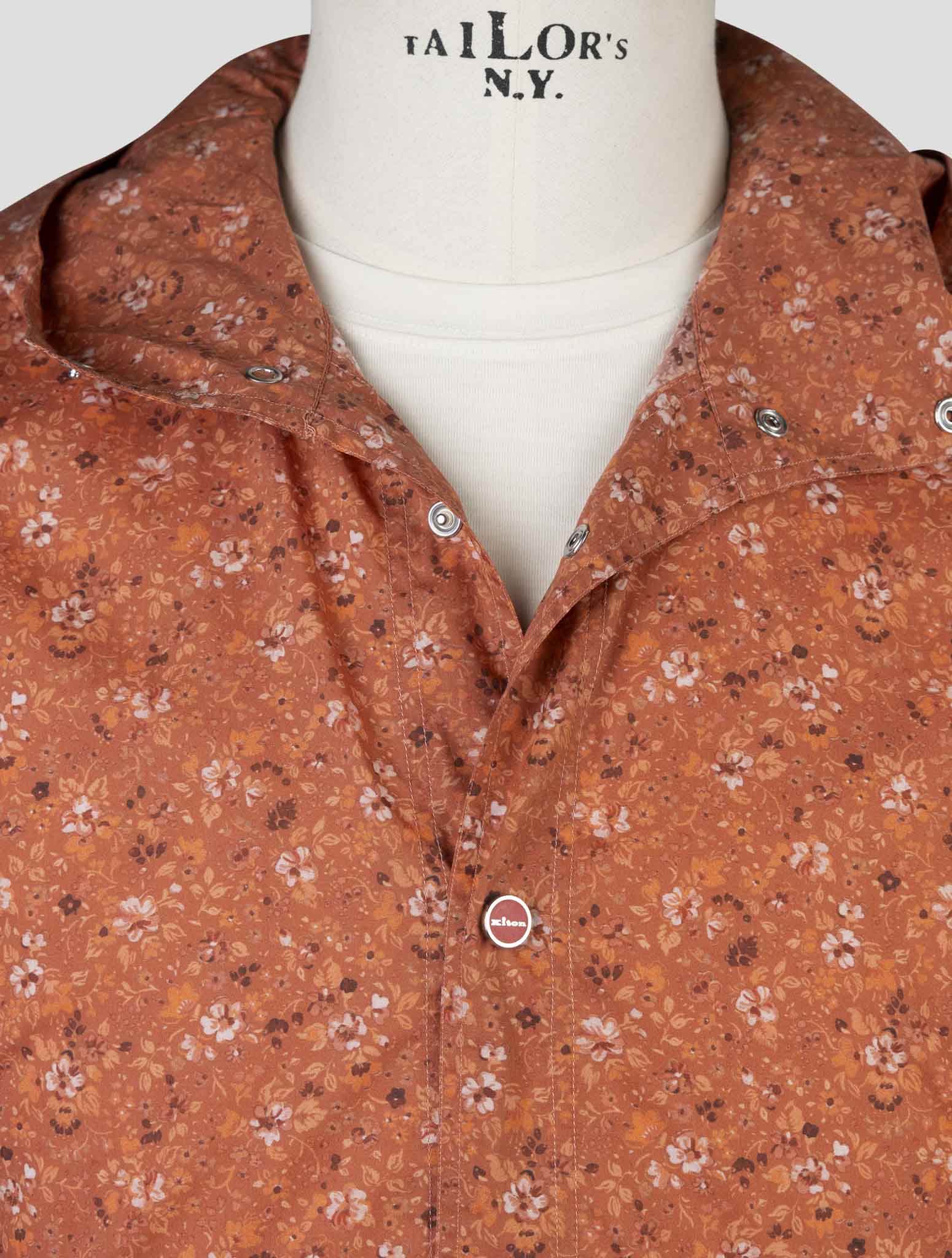 Kiton Orange Cotton Shirt Mariano