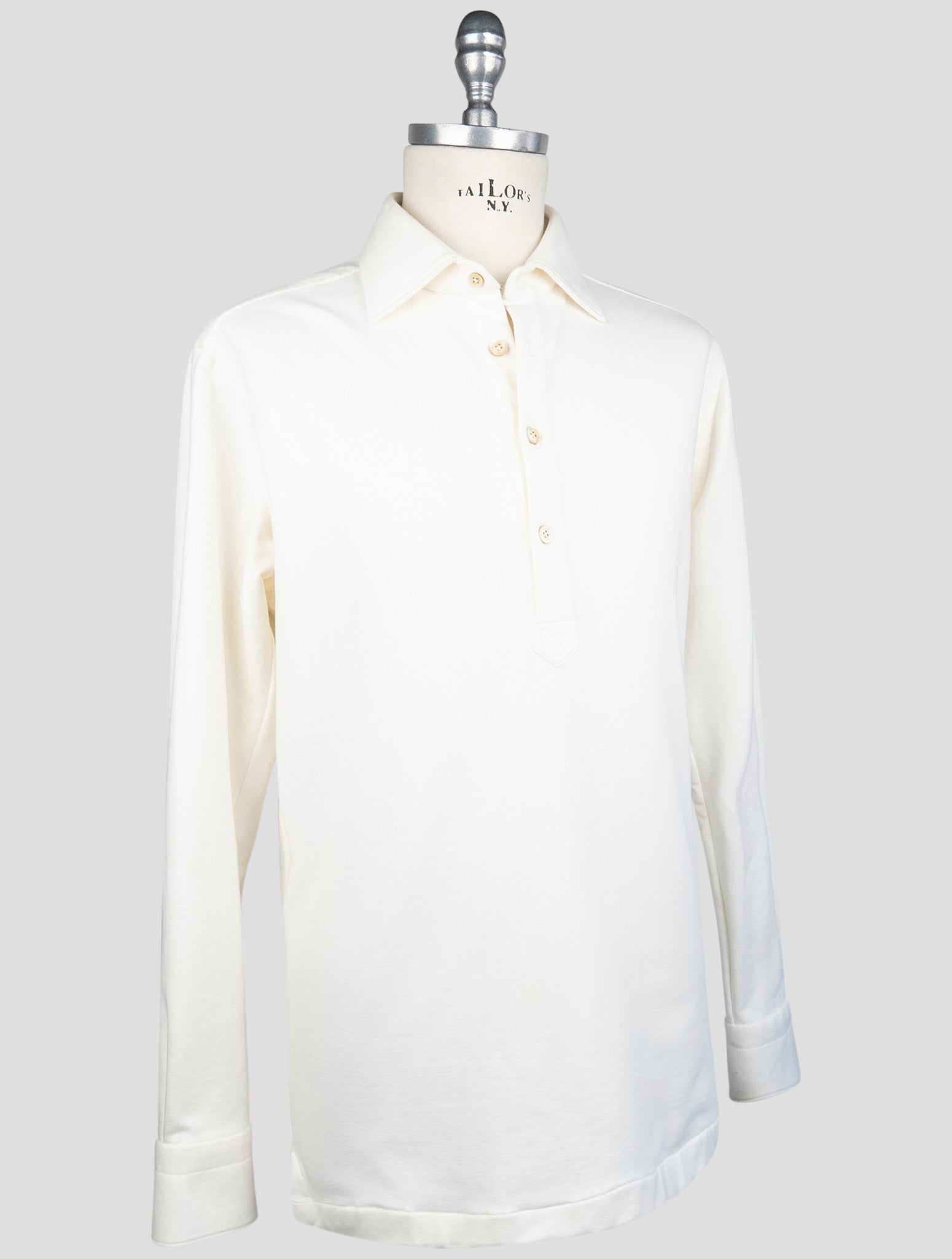 Kiton White Cotton Ea Sweater Polo