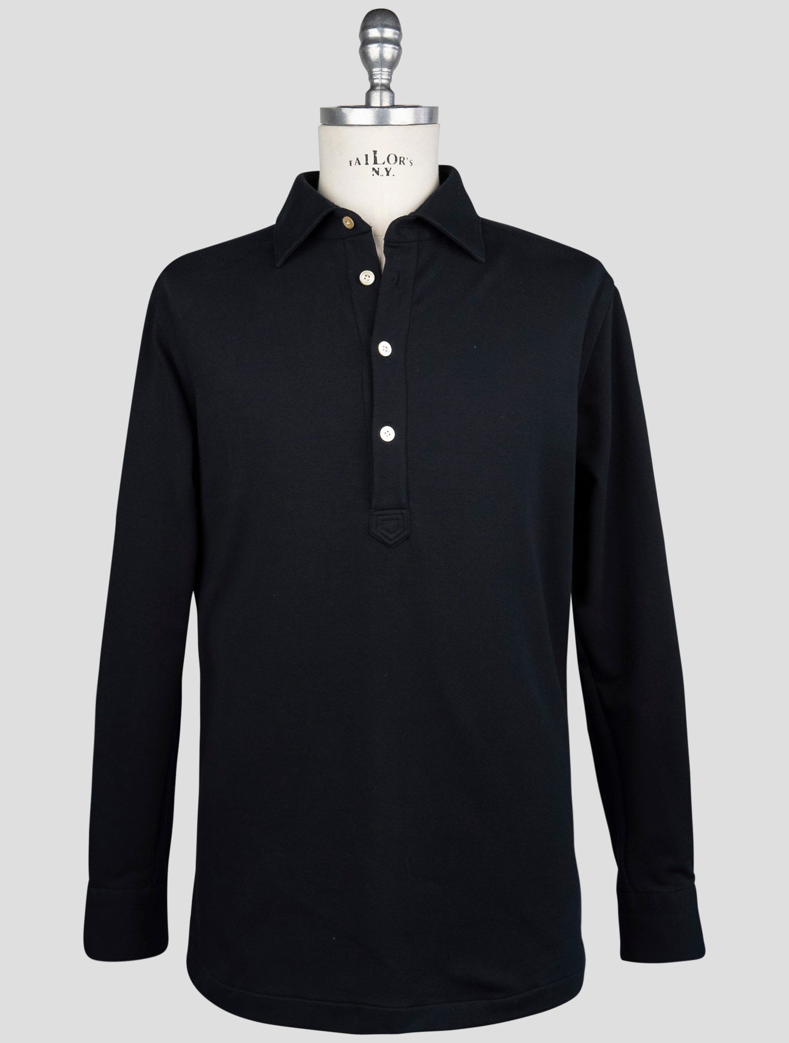 Kiton Black Cotton Ea Sweater Polo
