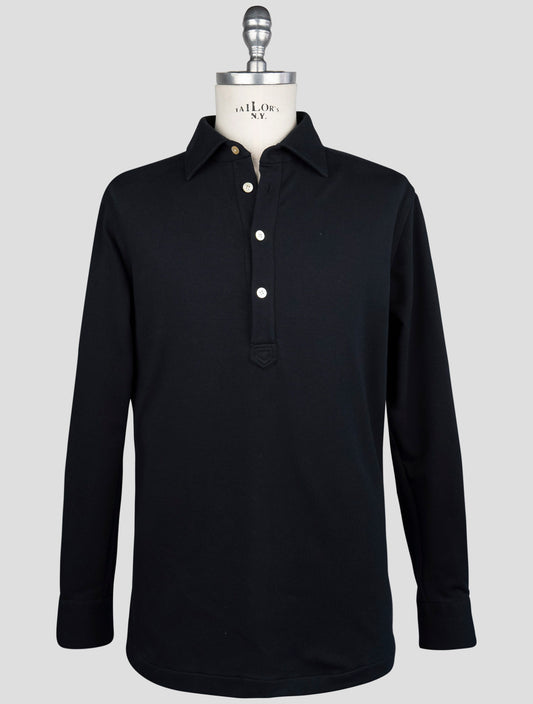 Kiton Black Cotton Ea Sweater Polo