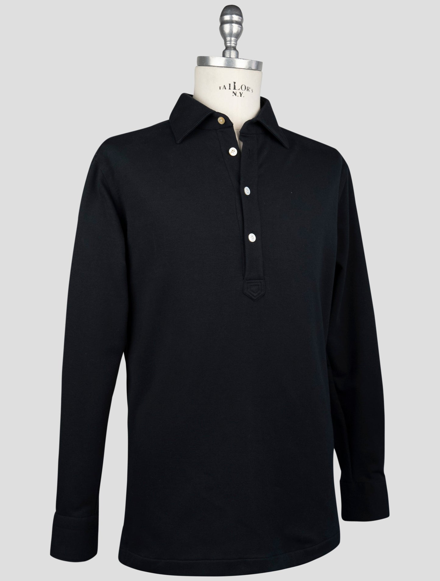 Kiton Black Cotton Ea Sweater Polo