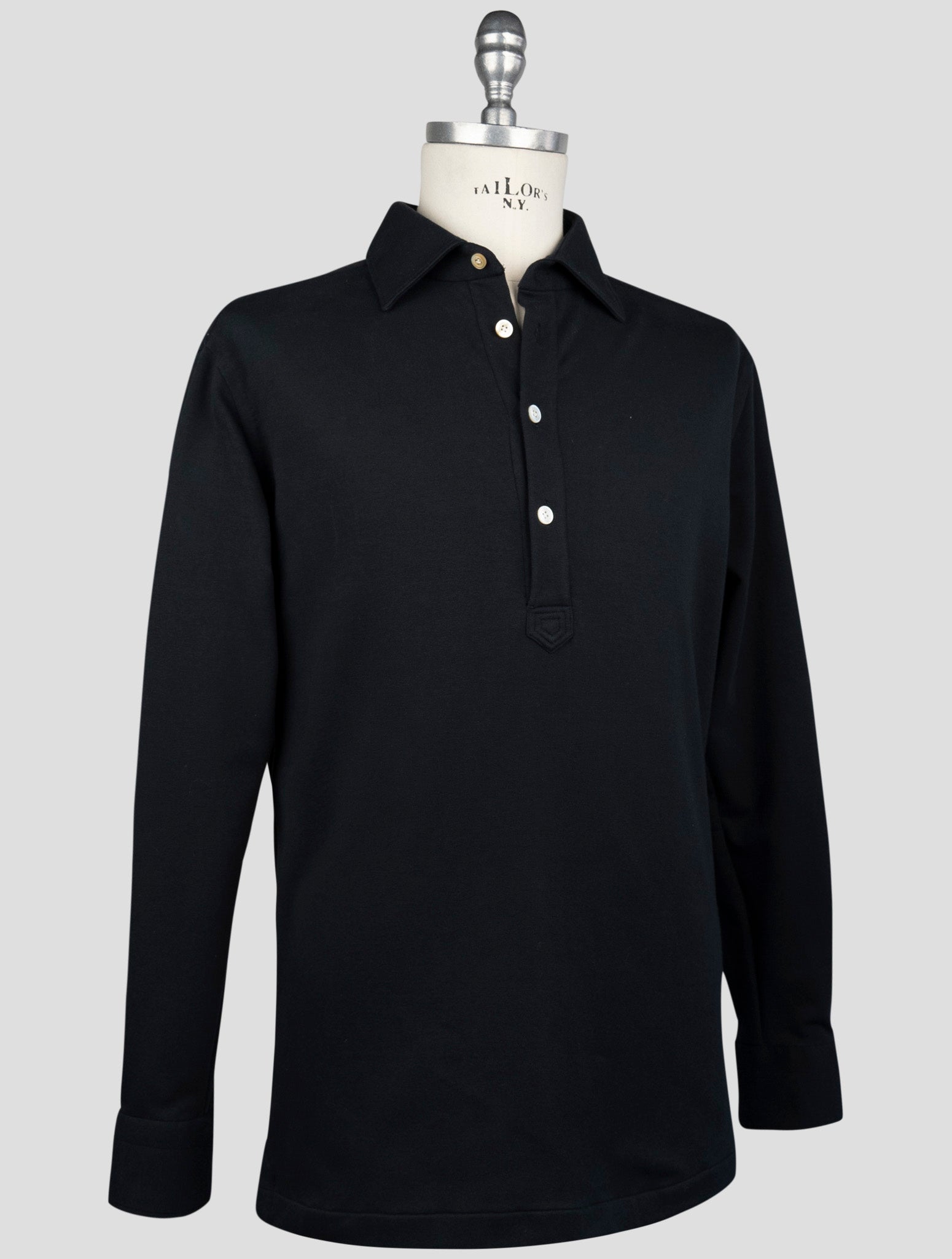 Kiton Black Cotton Ea Sweater Polo