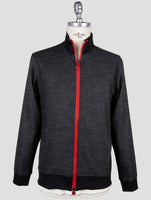 Kiton Dark Gray Virgin Wool Silk Pa Cotton Cashmere Ea Sweater Full Zip