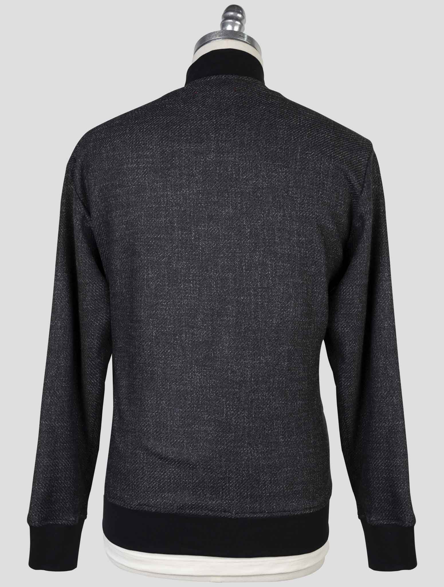 Kiton Dark Gray Virgin Wool Silk Pa Cotton Cashmere Ea Sweater Full Zip