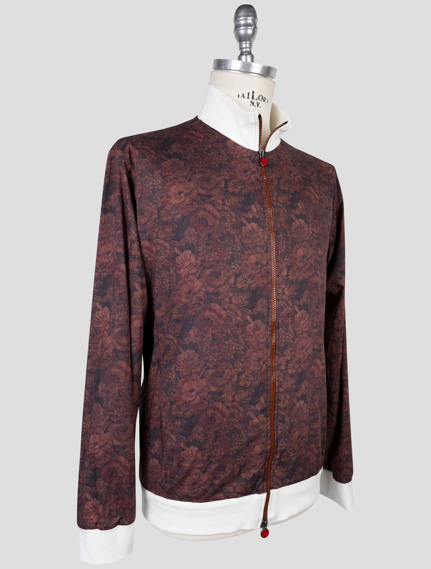 Kiton Burgundy Cotton Coat