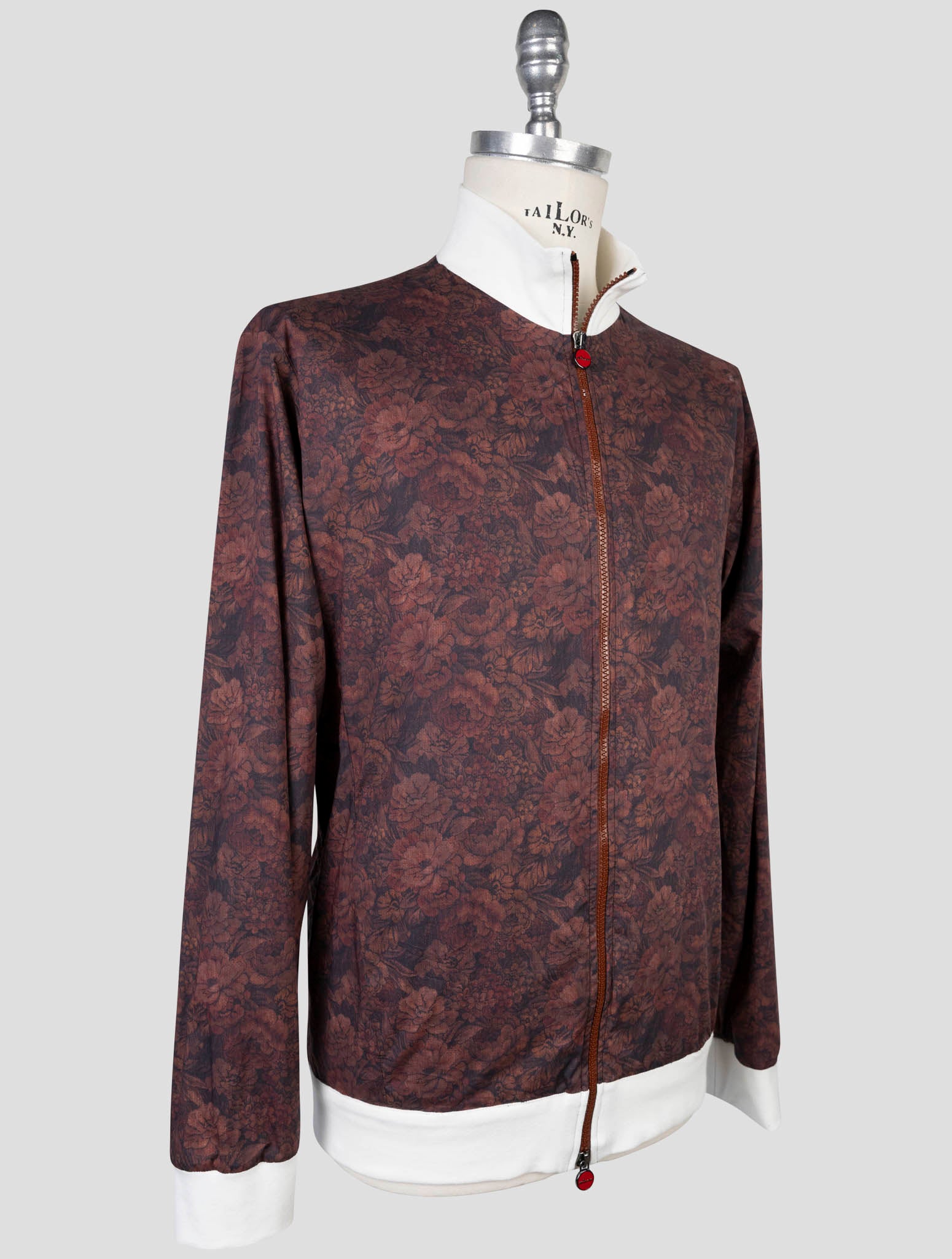 Kiton Burgundy Cotton Coat