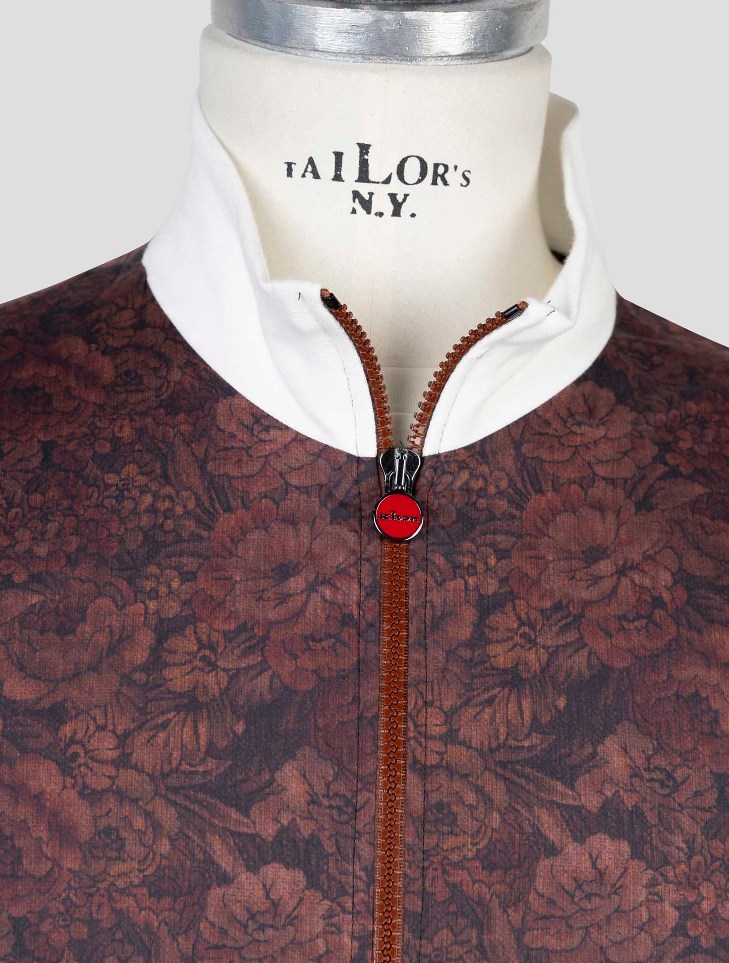 Kiton Burgundy Cotton Coat